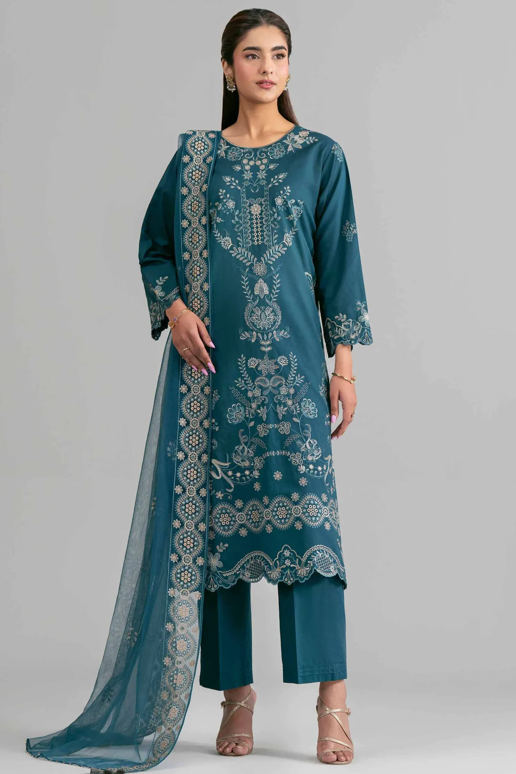 3 Piece - Embroidered Suit - 42619959