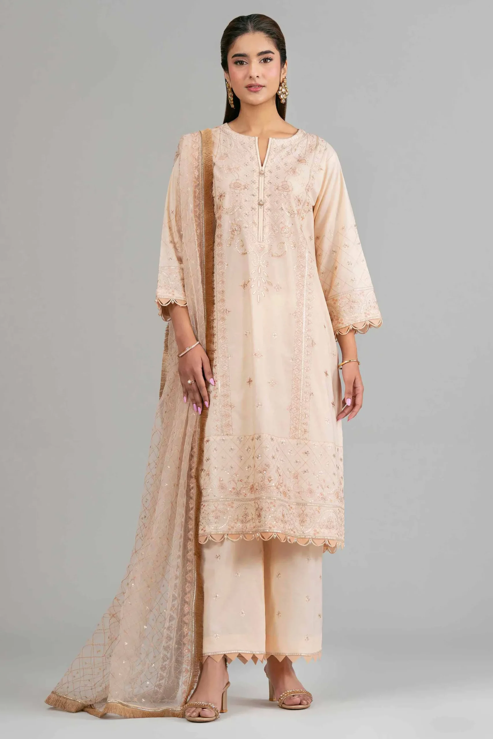 3 Piece - Embroidered Suit - 42619953