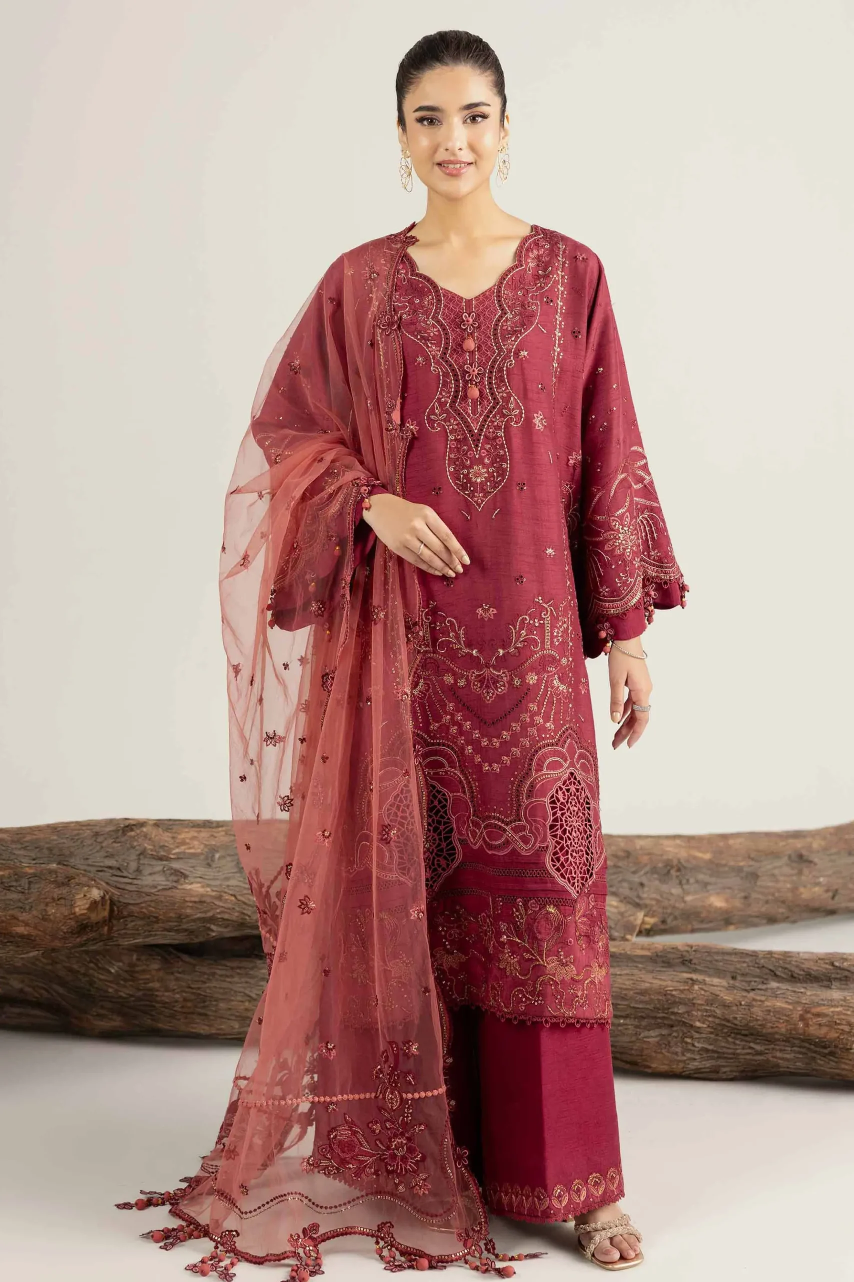 3 Piece - Embroidered Suit - 42502772