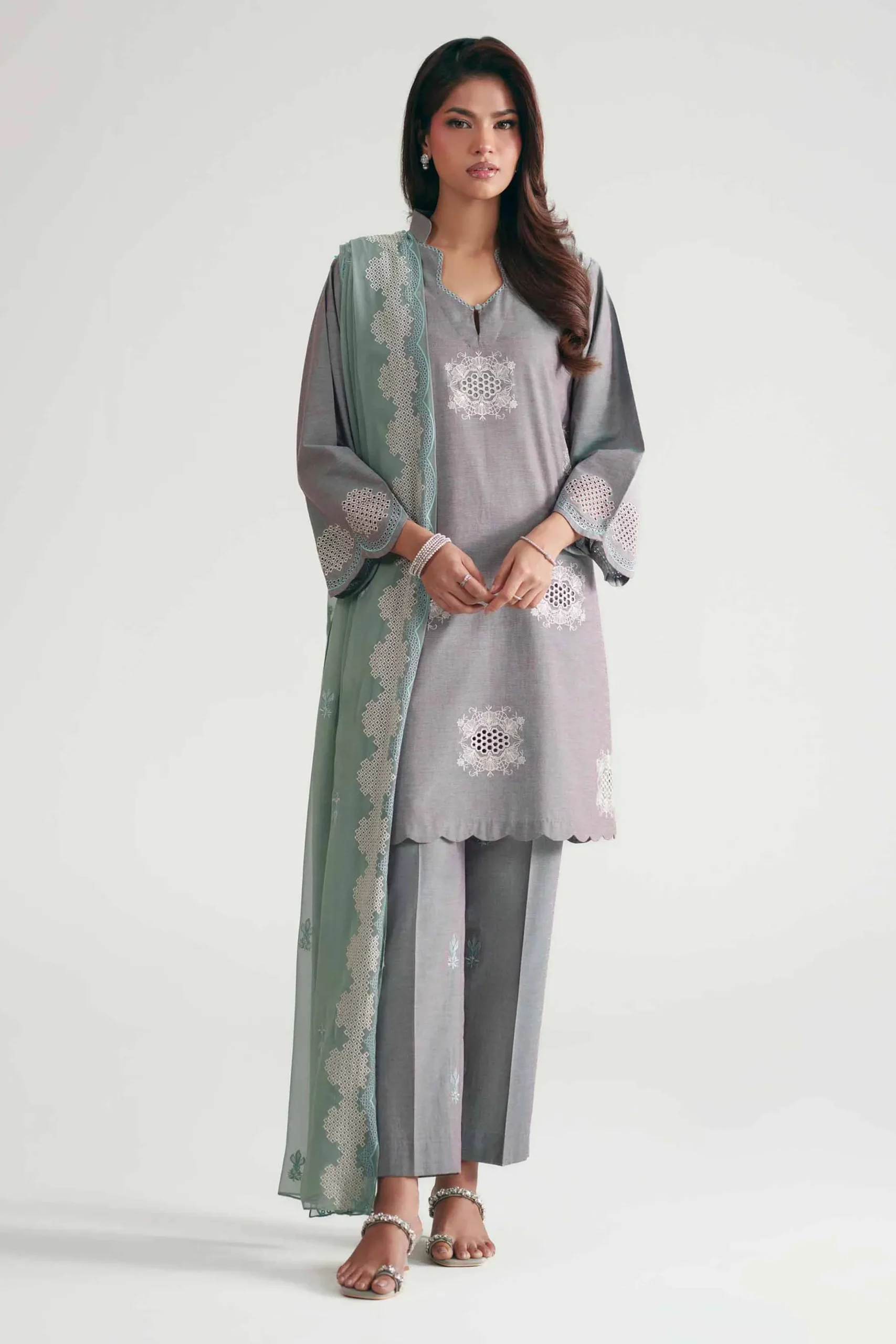 3 Piece - Embroidered Suit - KFE26-222