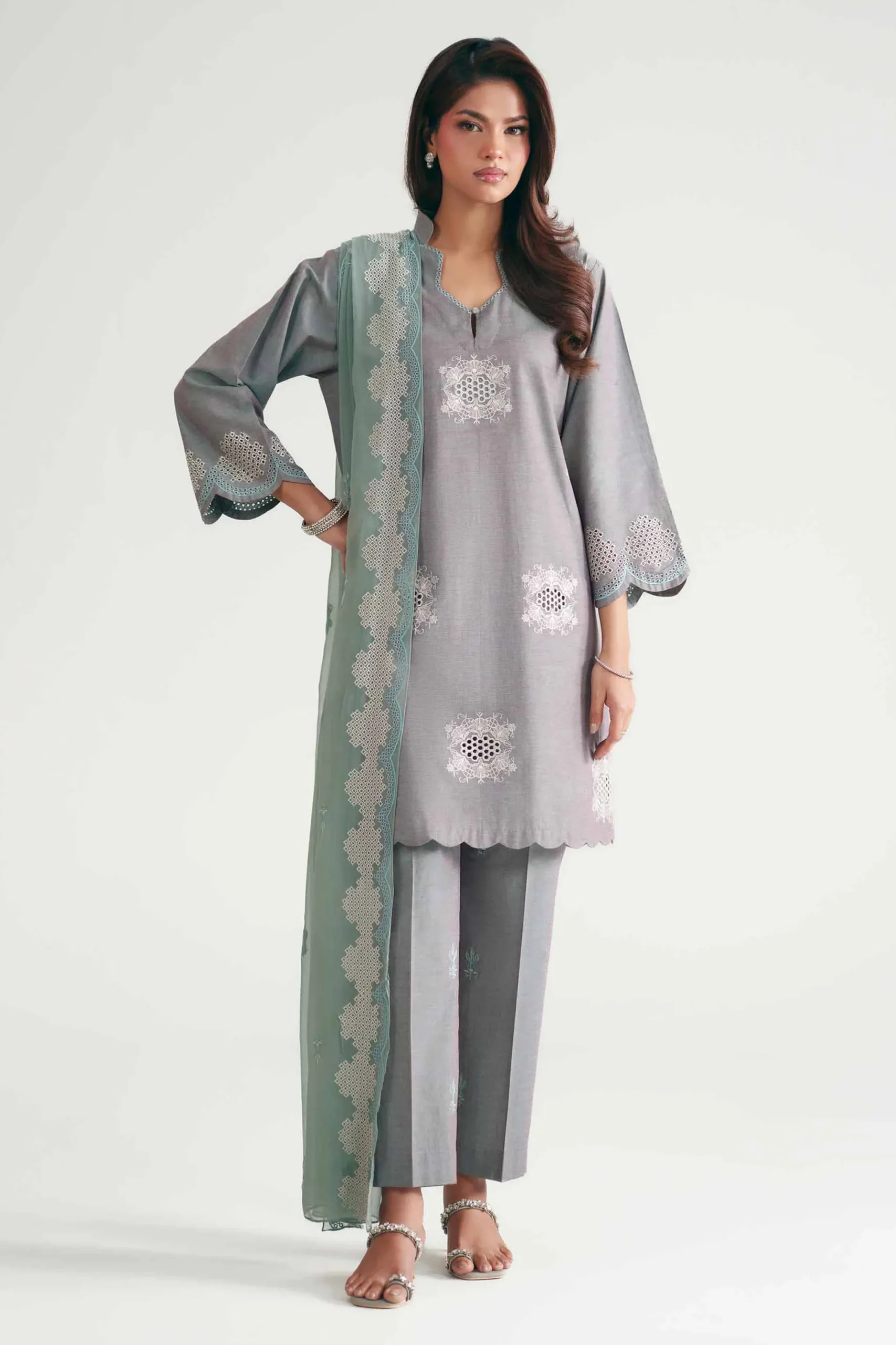 3 Piece - Embroidered Suit - KFE26-222