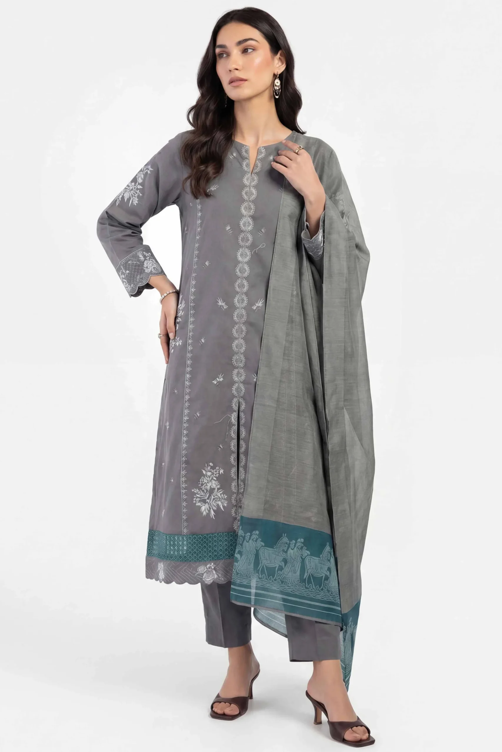 3 Piece - Embroidered Suit - KFE26-214