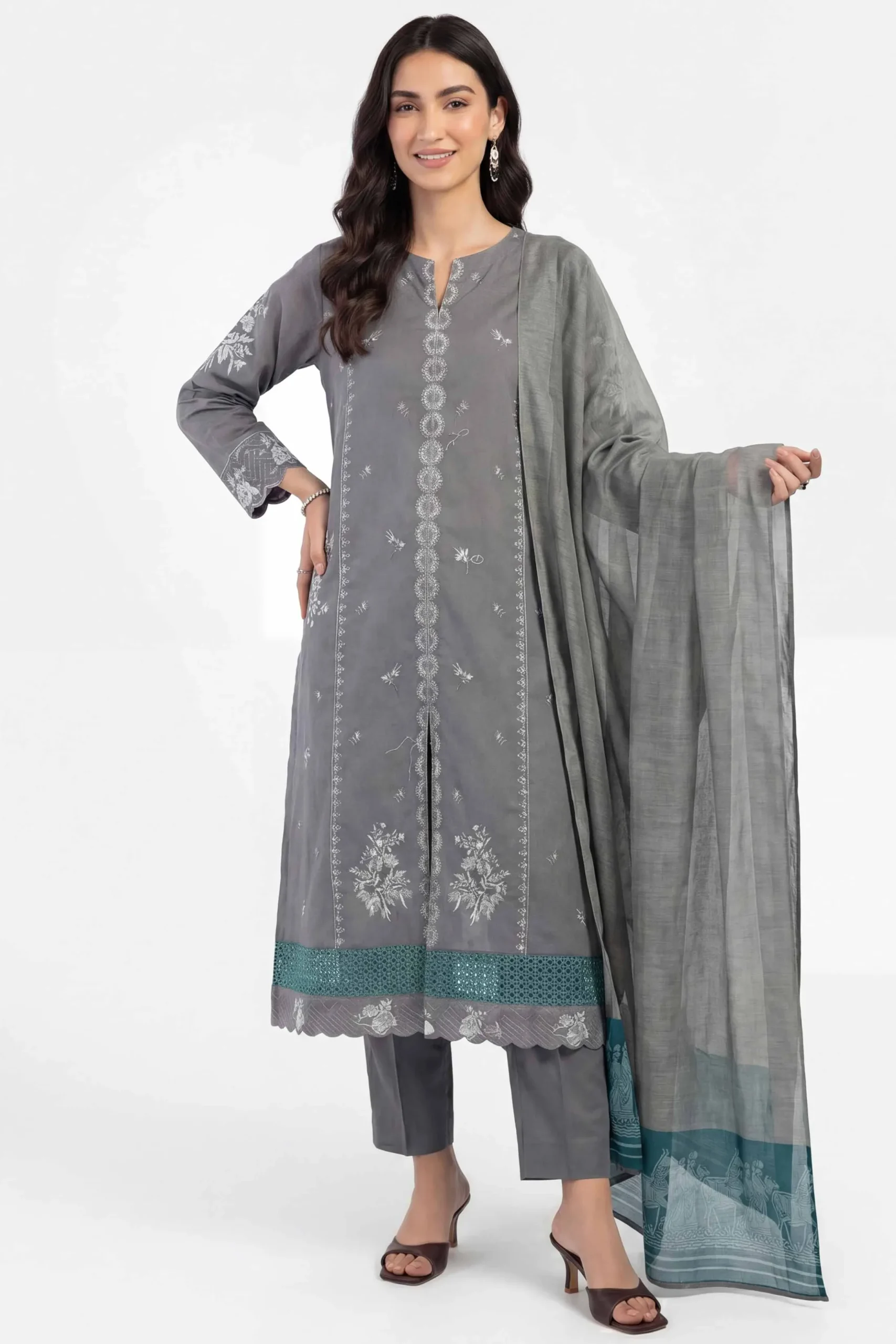 3 Piece - Embroidered Suit - KFE26-214
