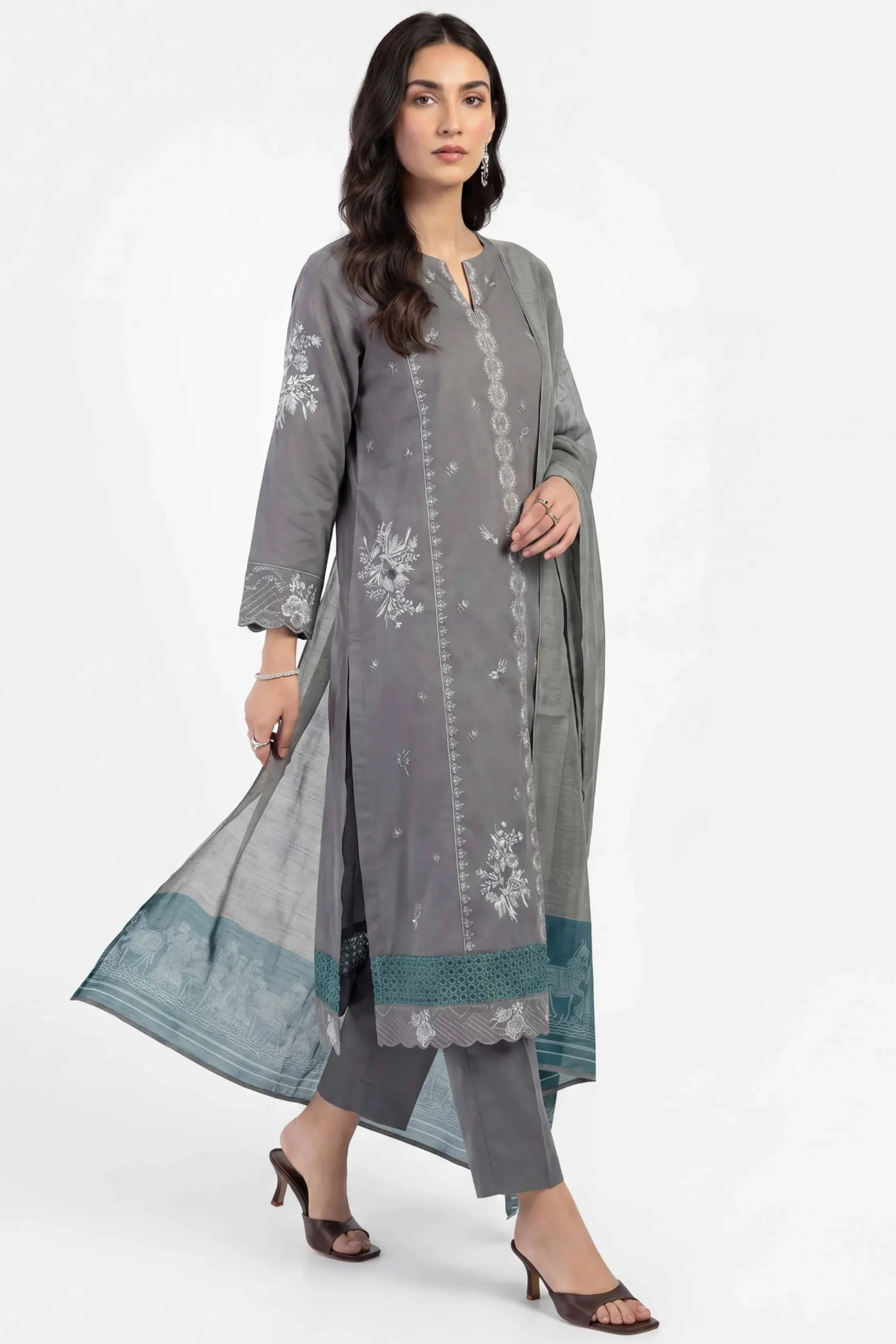 3 Piece - Embroidered Suit - KFE26-214