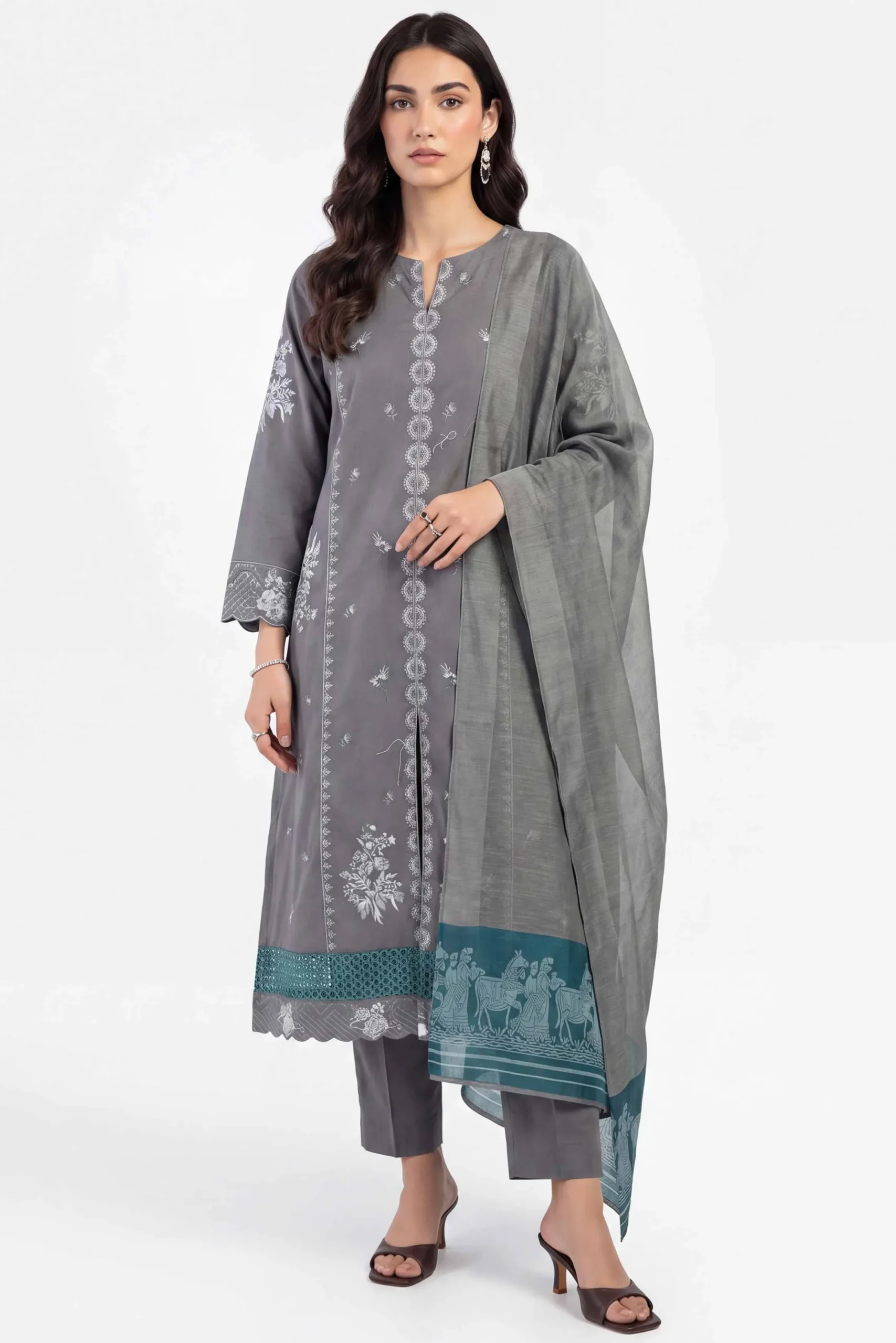3 Piece - Embroidered Suit - KFE26-214