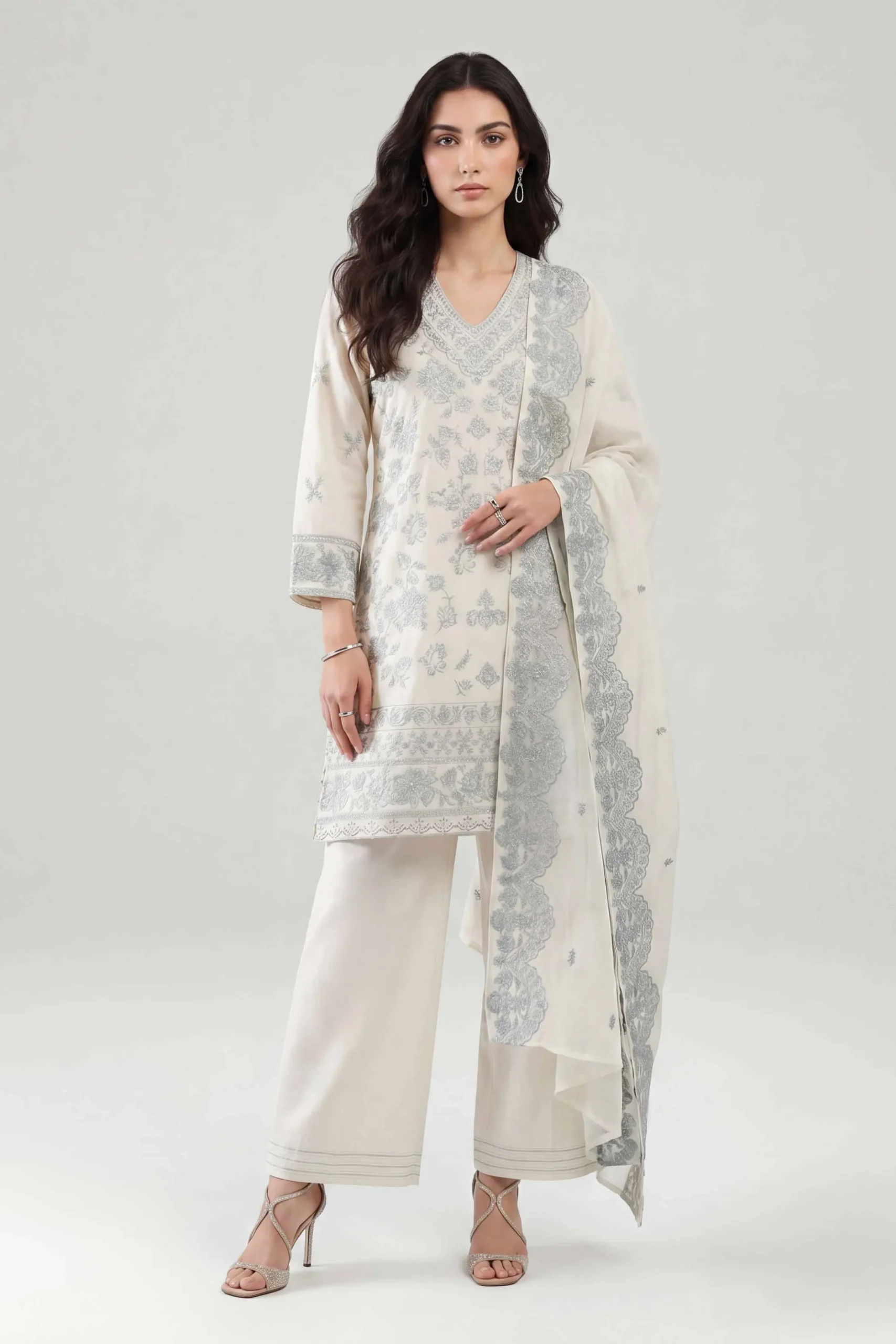 3 Piece - Embroidered Suit - KFE26-212
