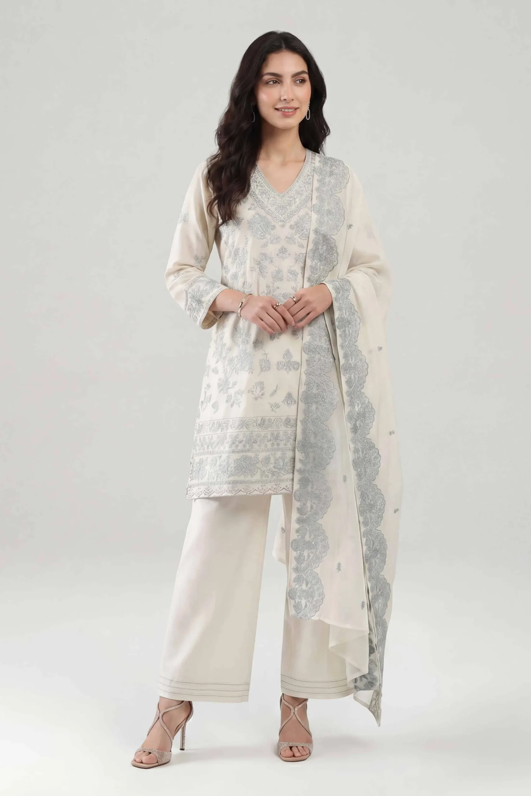 3 Piece - Embroidered Suit - KFE26-212