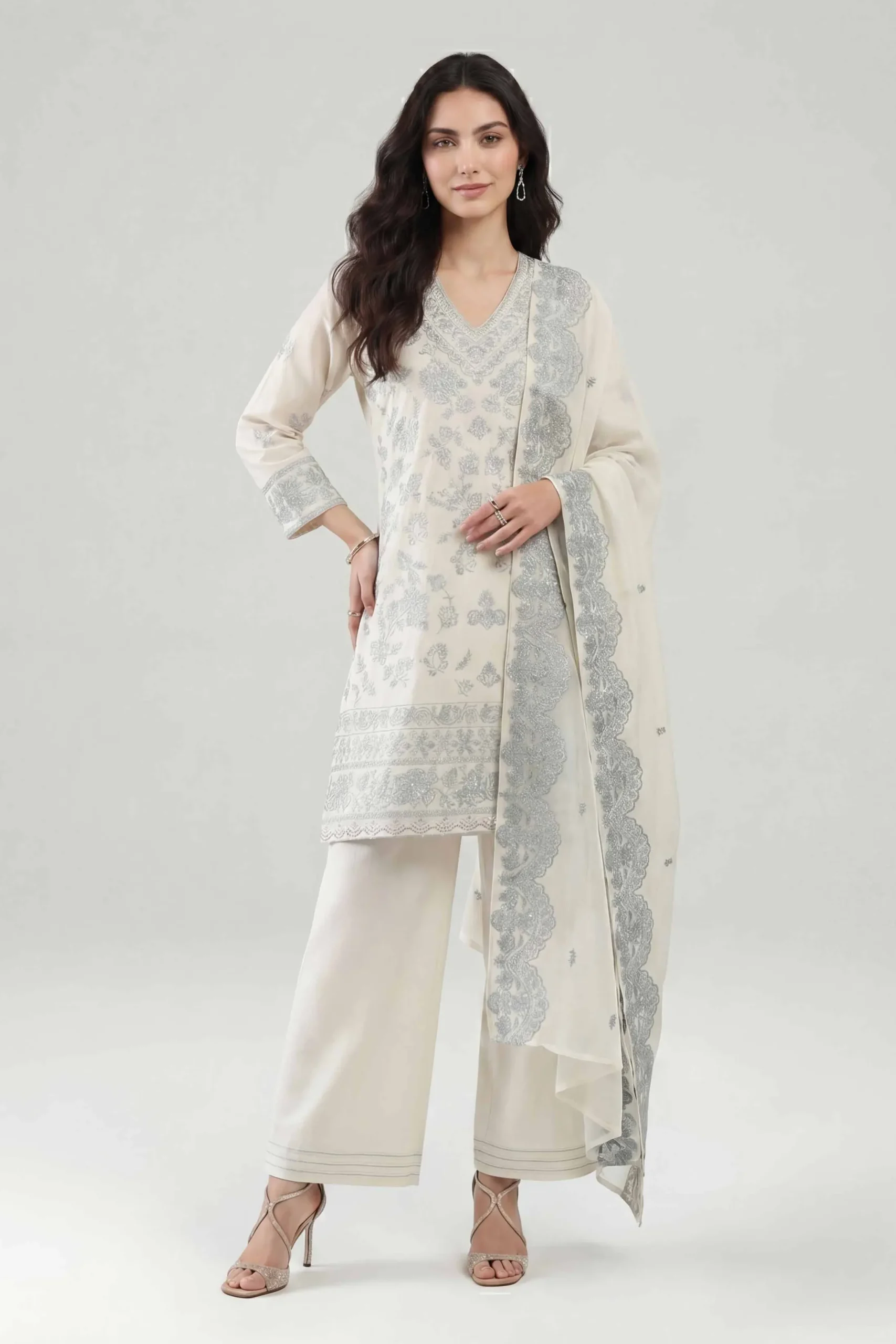 3 Piece - Embroidered Suit - KFE26-212