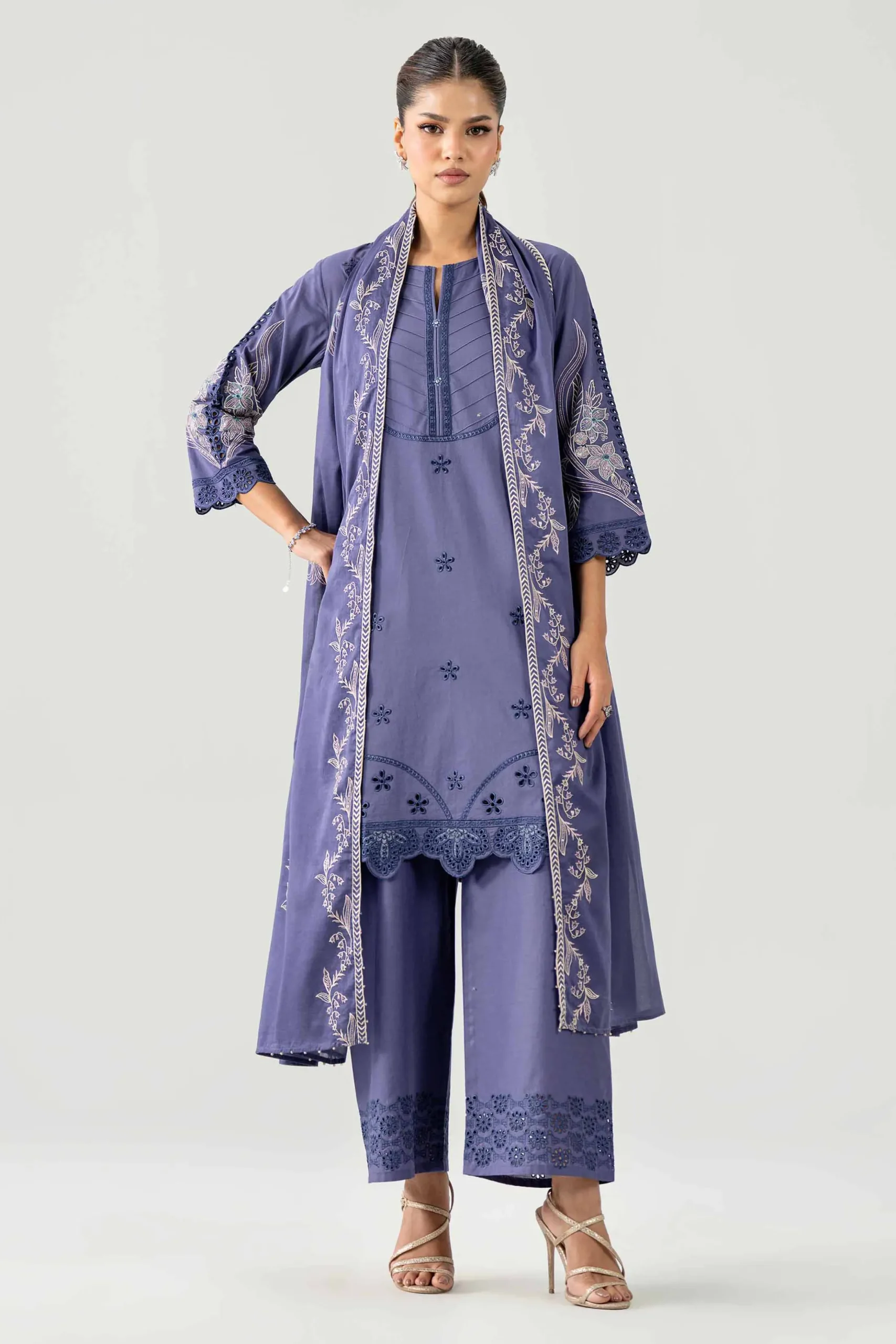 3 Piece - Embroidered Suit - KFE26-186