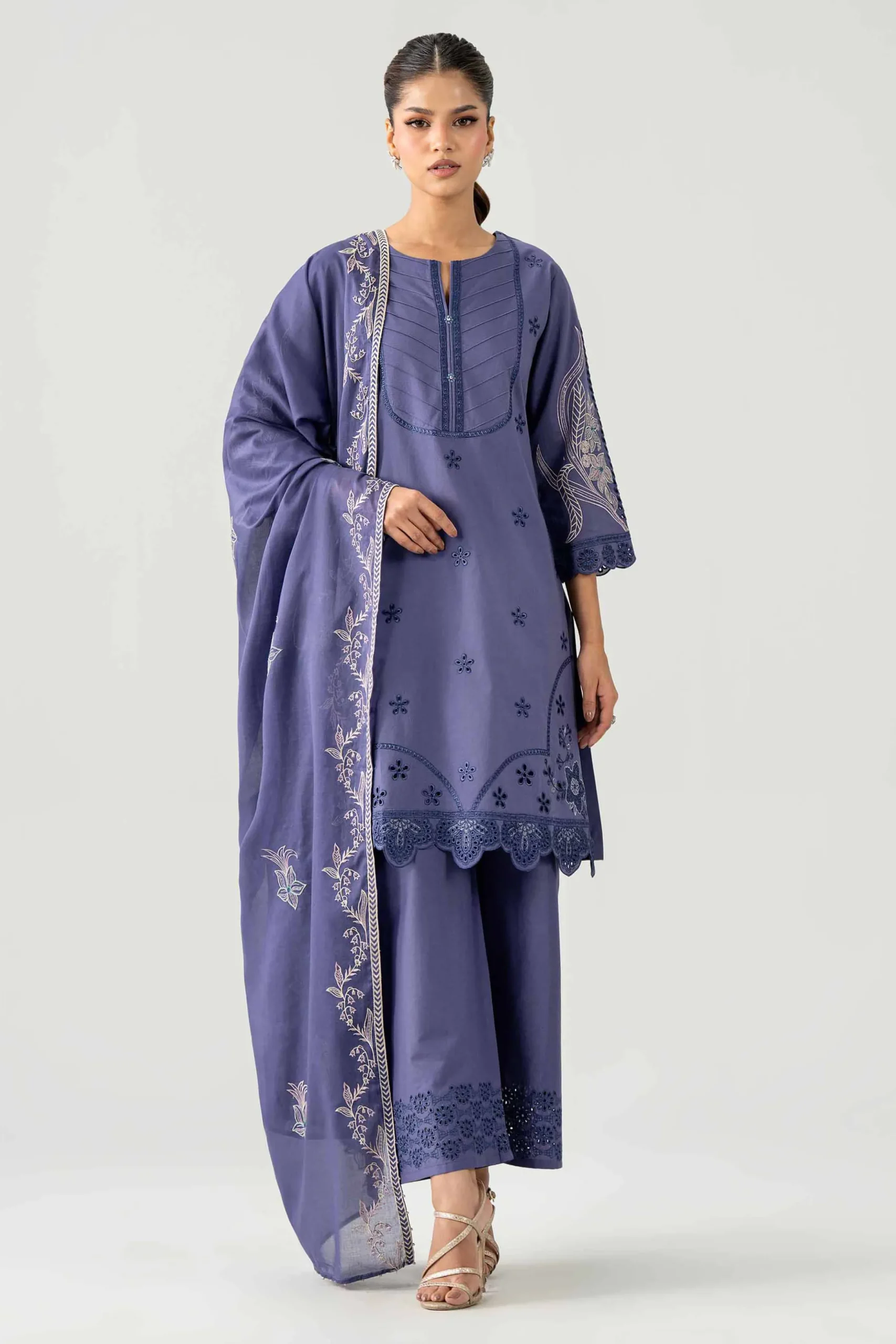 3 Piece - Embroidered Suit - KFE26-186