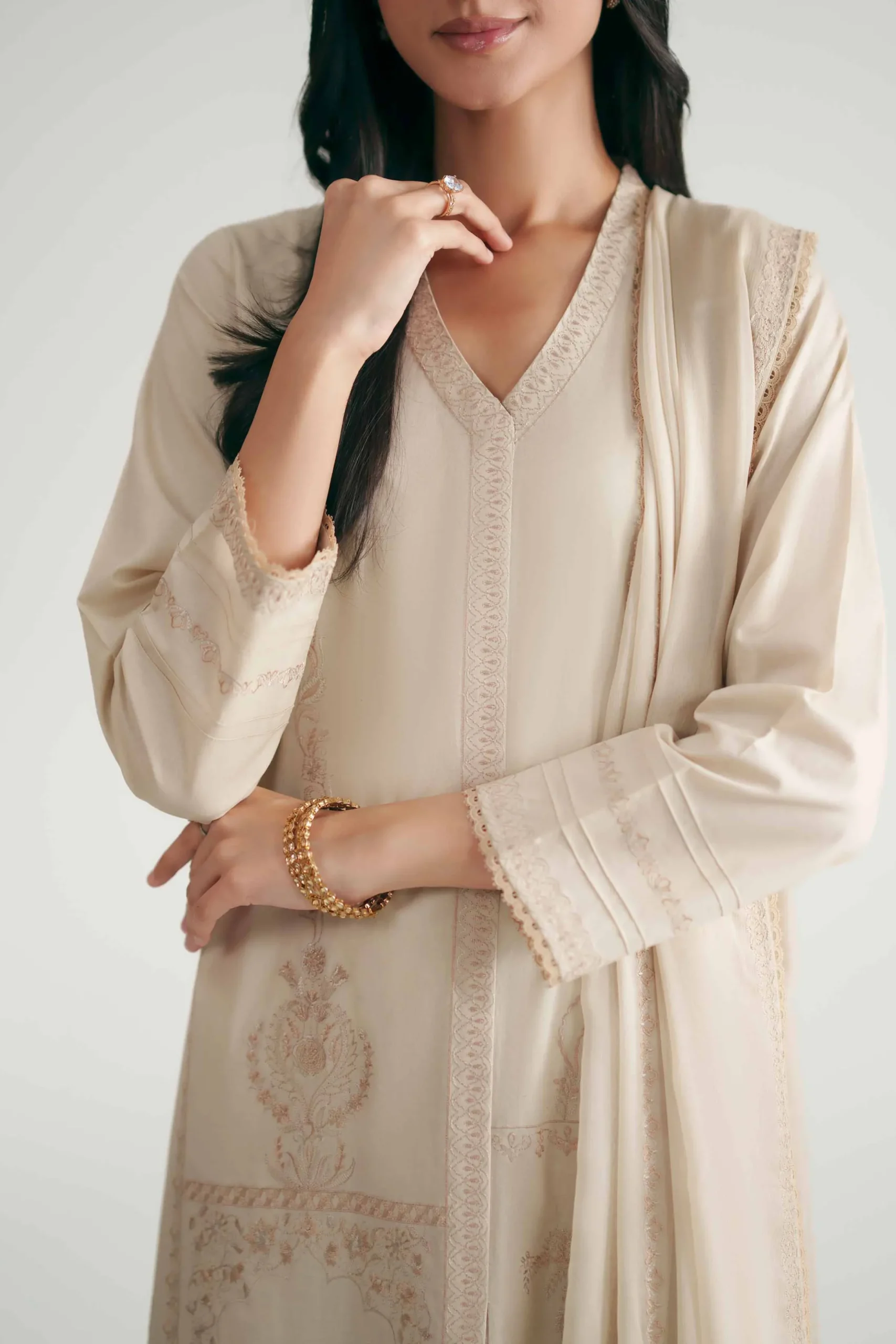 3 Piece - Embroidered Suit - KFE26-104