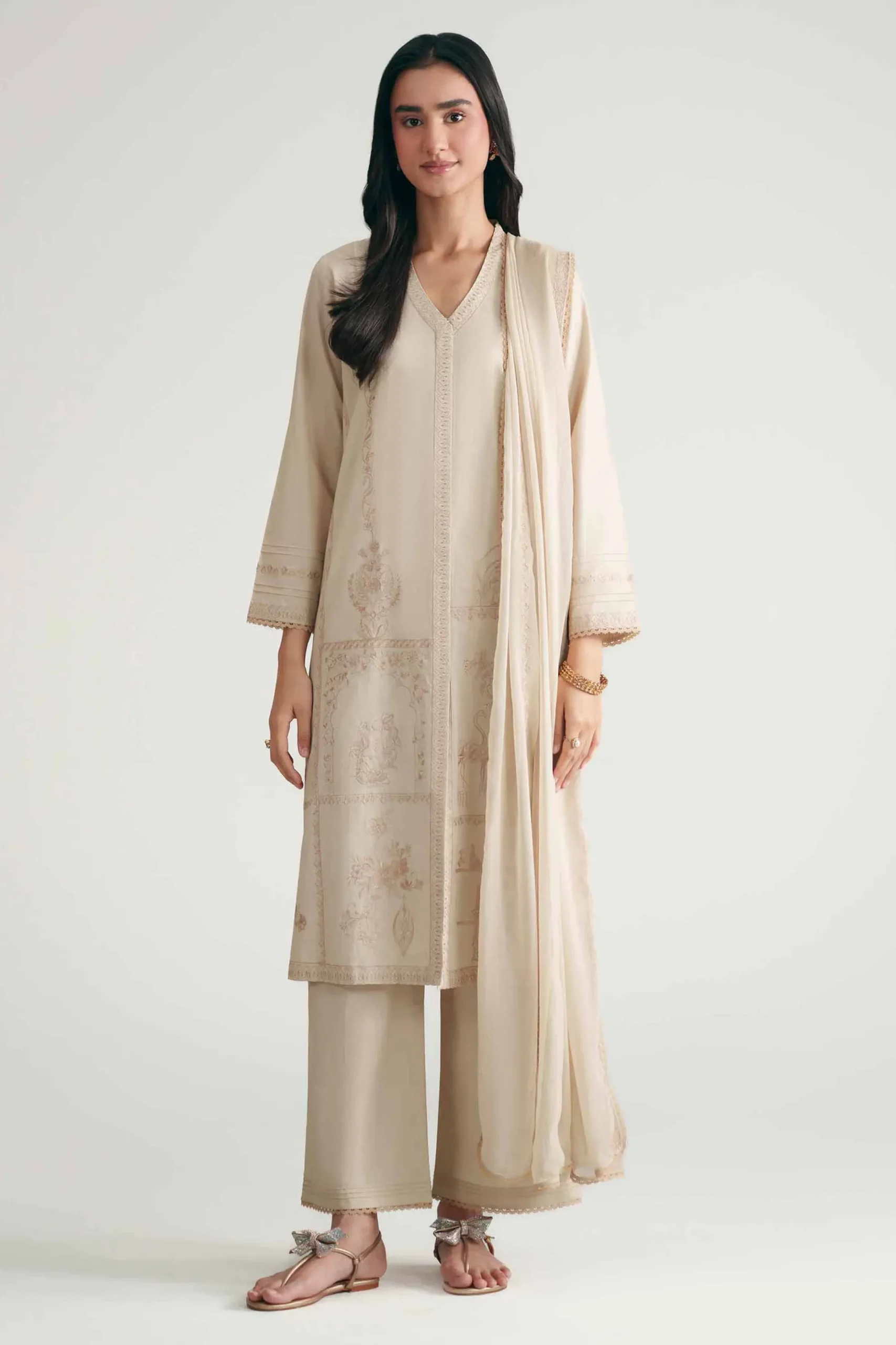 3 Piece - Embroidered Suit - KFE26-104