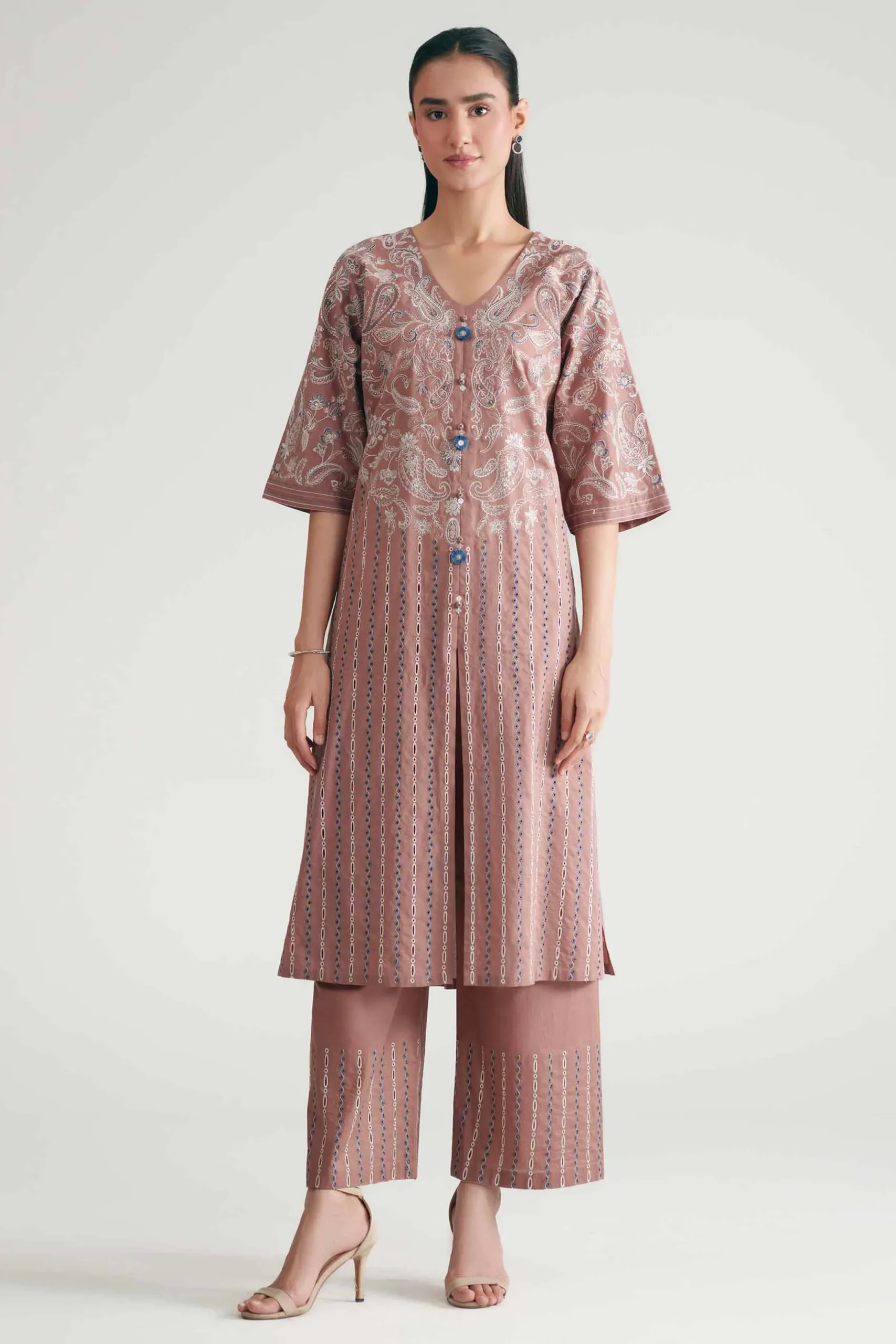 2 Piece - Embroidered Suit - KFE26-175