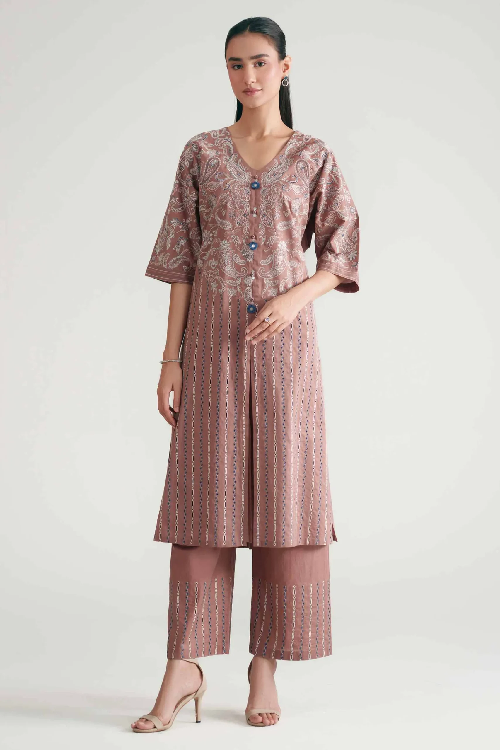 2 Piece - Embroidered Suit - KFE26-175
