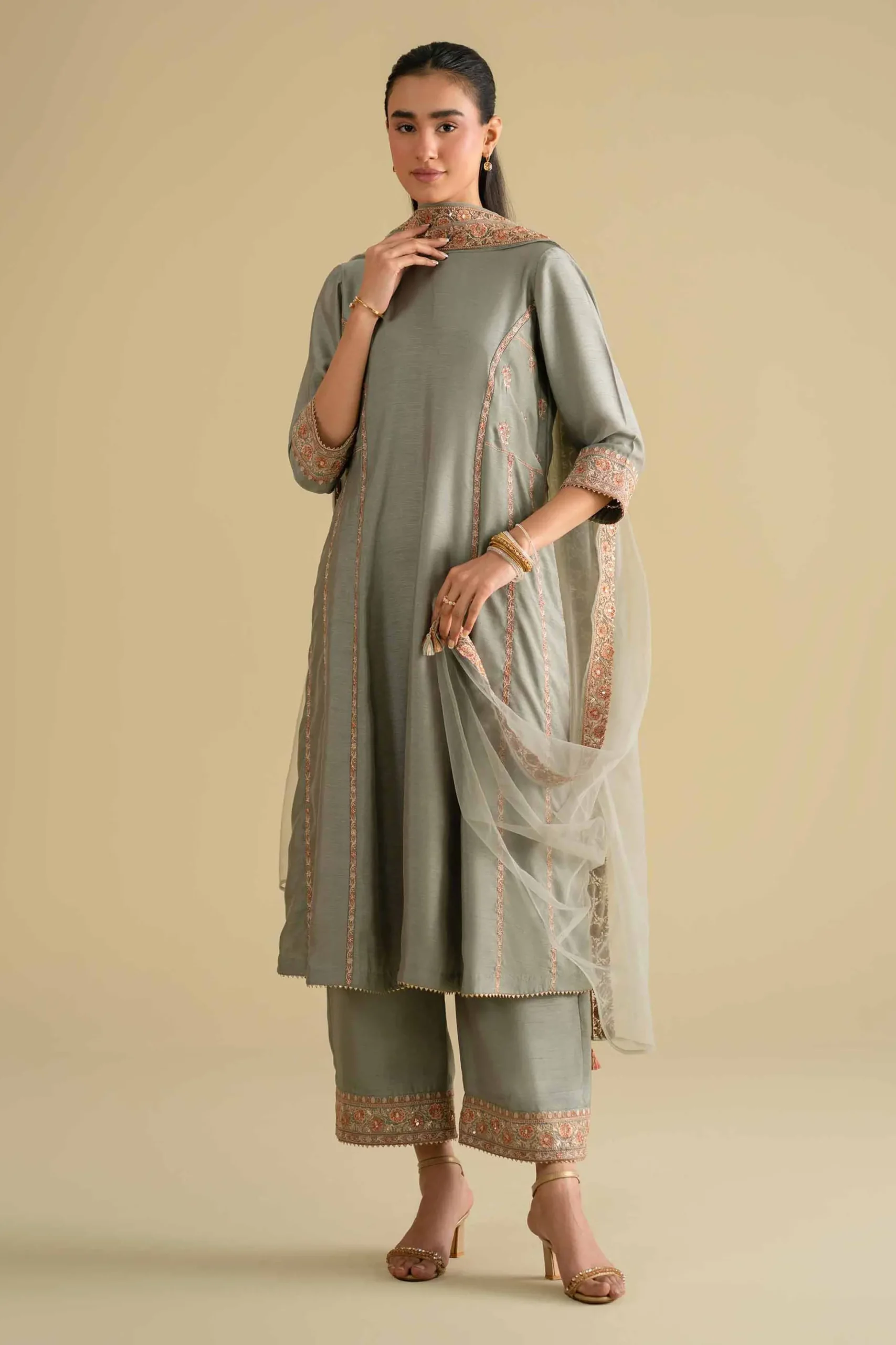 3 Piece - Embroidered Suit - KFE26-233