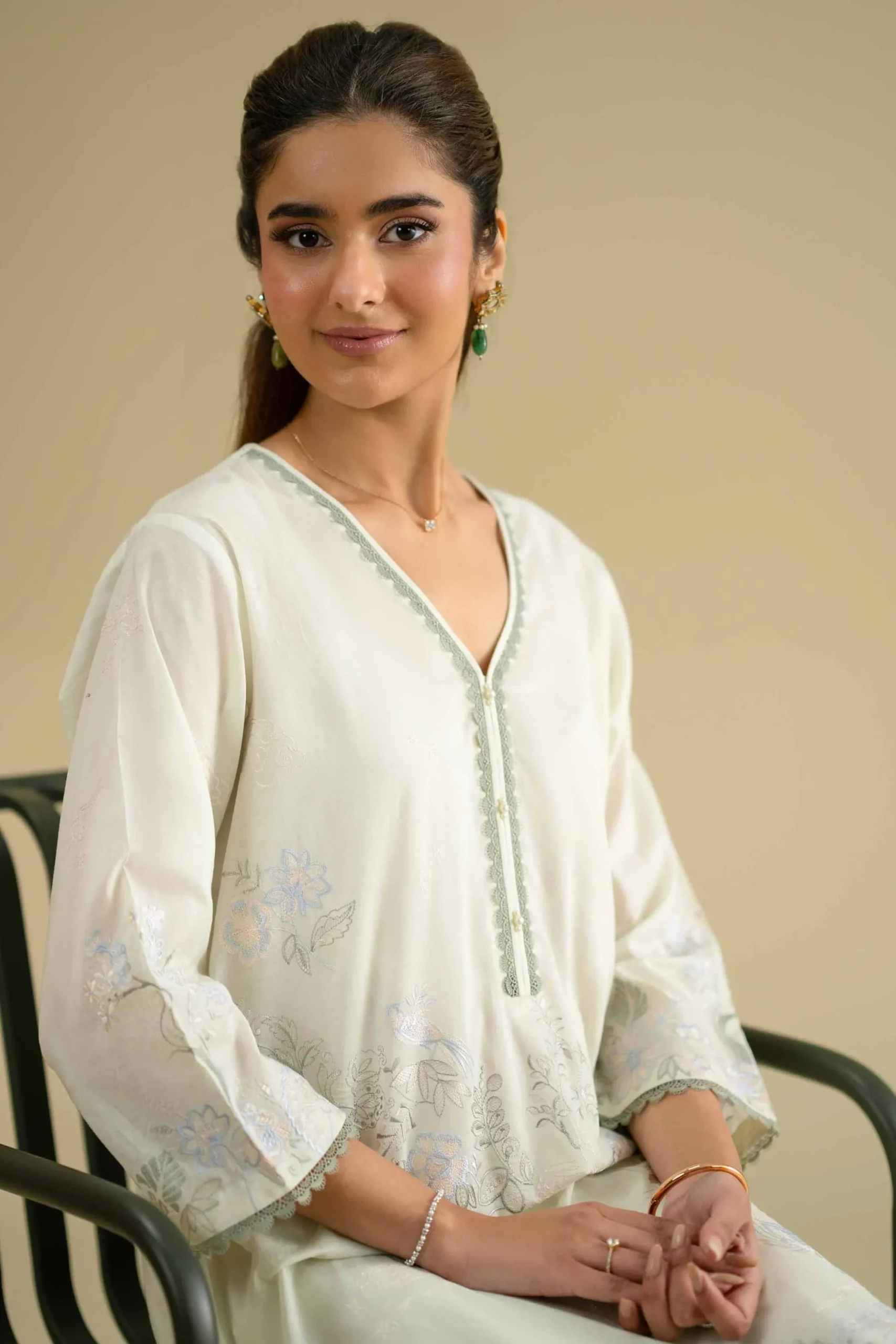 2 Piece - Embroidered Suit - KFE26-59