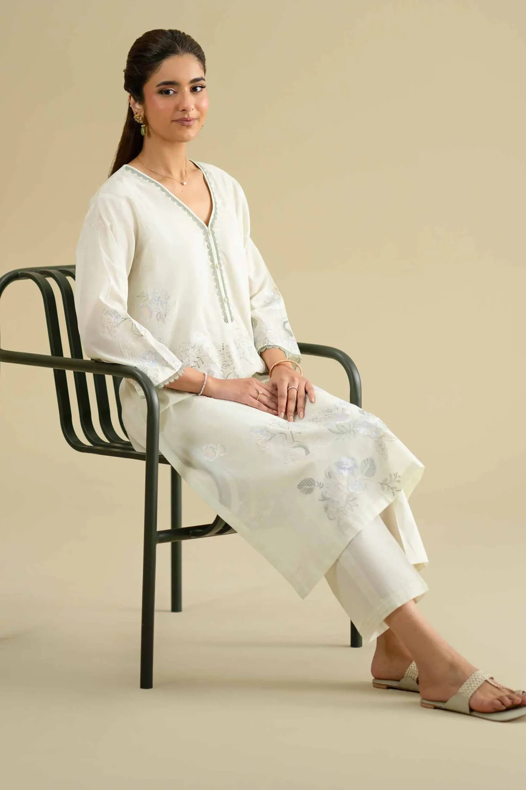 2 Piece - Embroidered Suit - KFE26-59