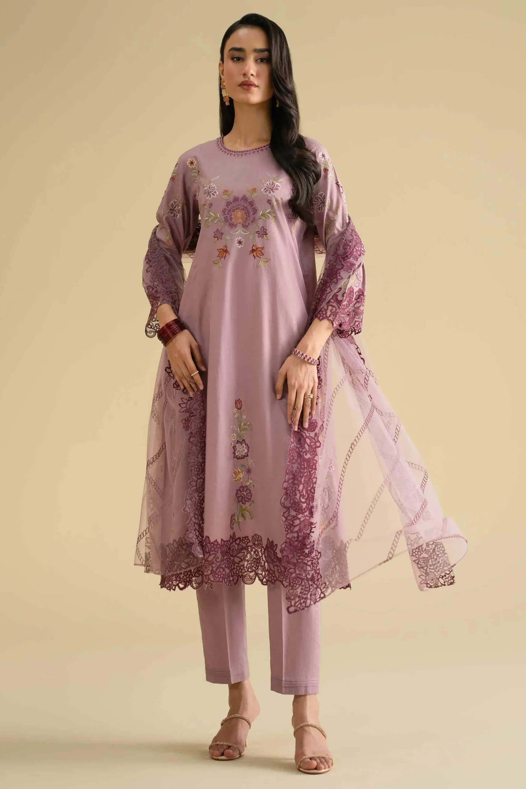 3 Piece - Embroidered Suit - KFE26-86