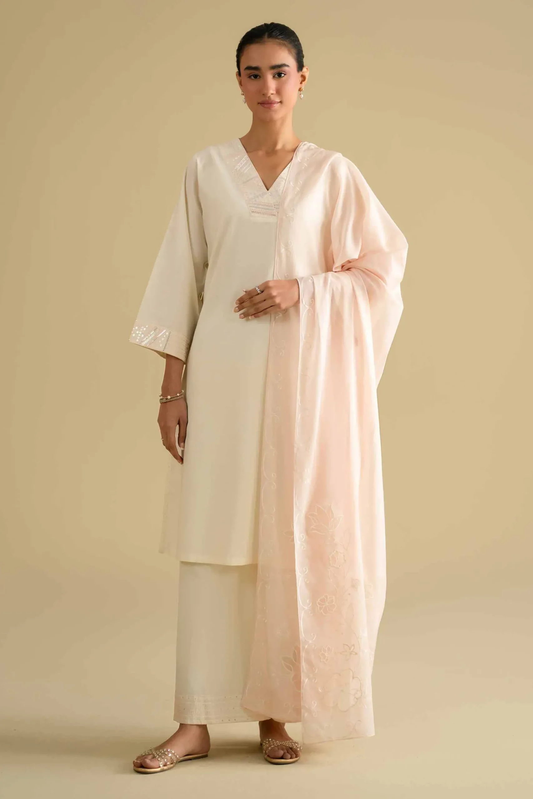 2 Piece - Embroidered Suit - KFE26-19