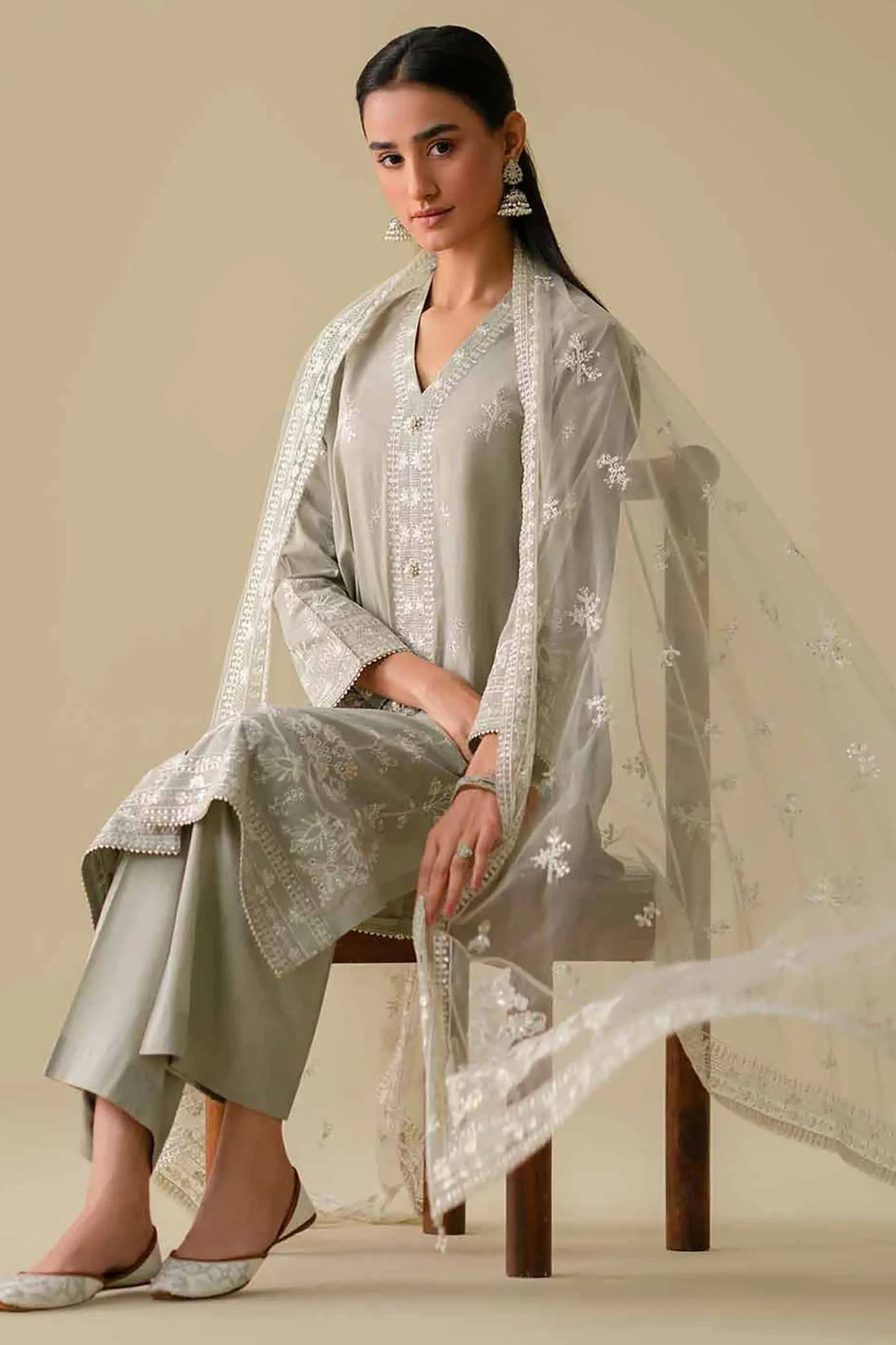 3 Piece - Embroidered Suit - KFE26-21