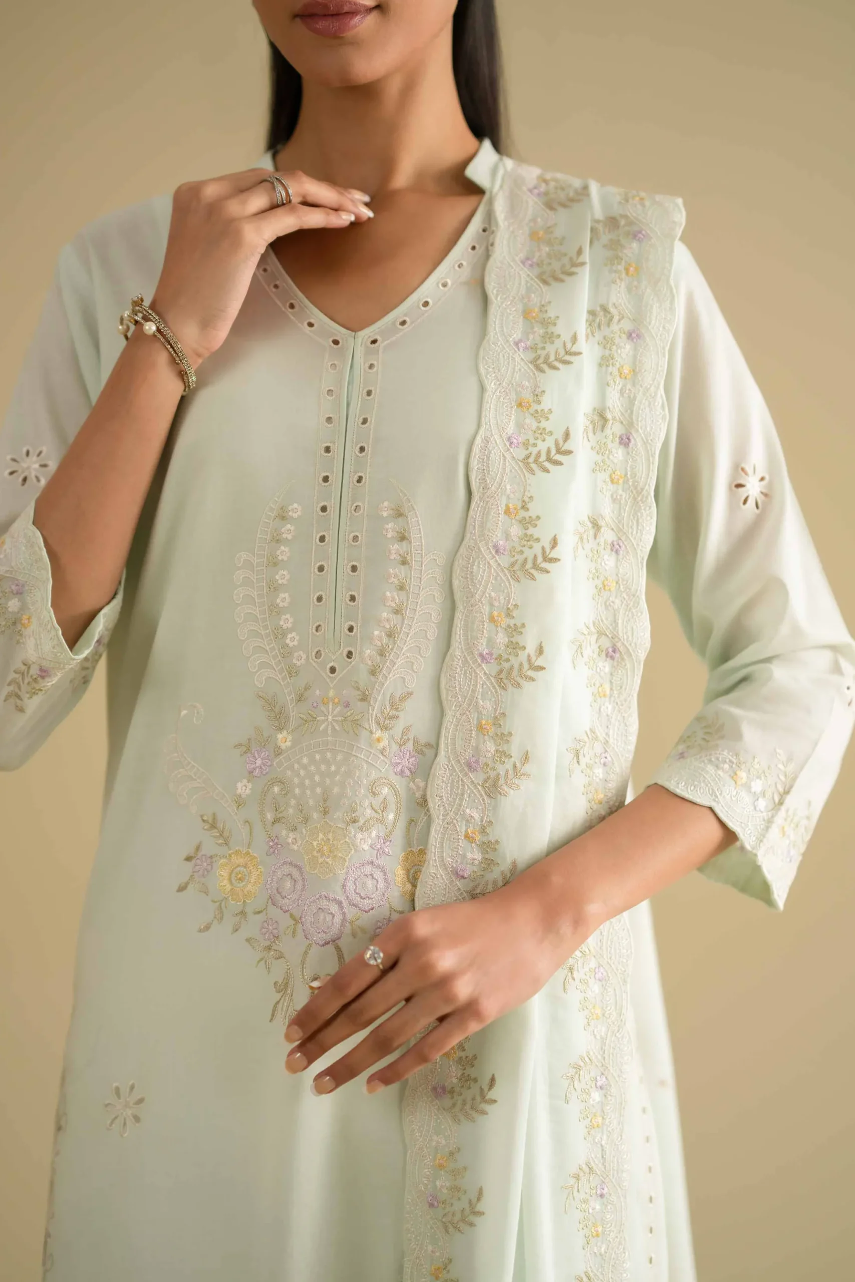 2 Piece - Embroidered Suit - KFE26-230
