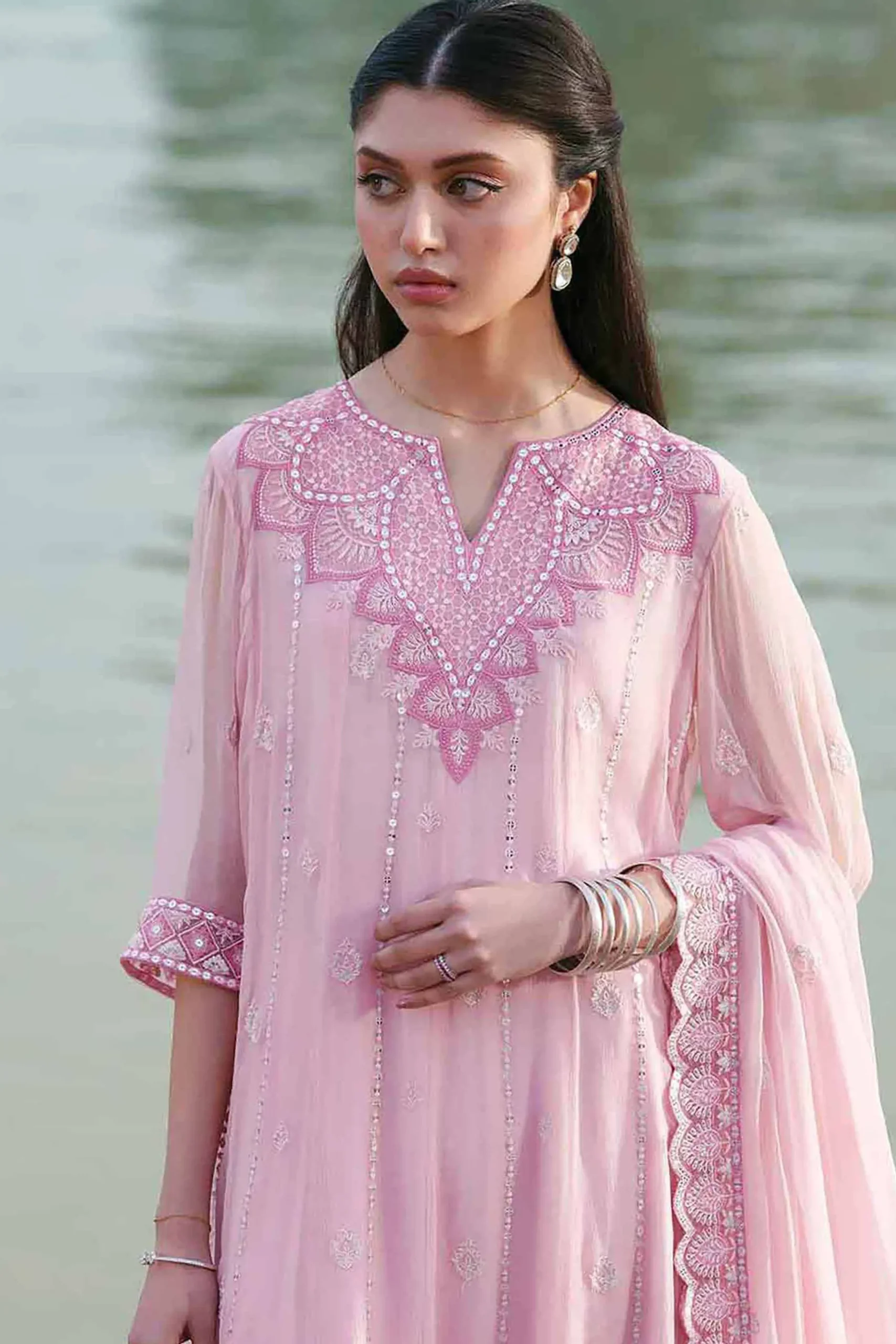 3 Piece - Embroidered Suit - KFE26-99