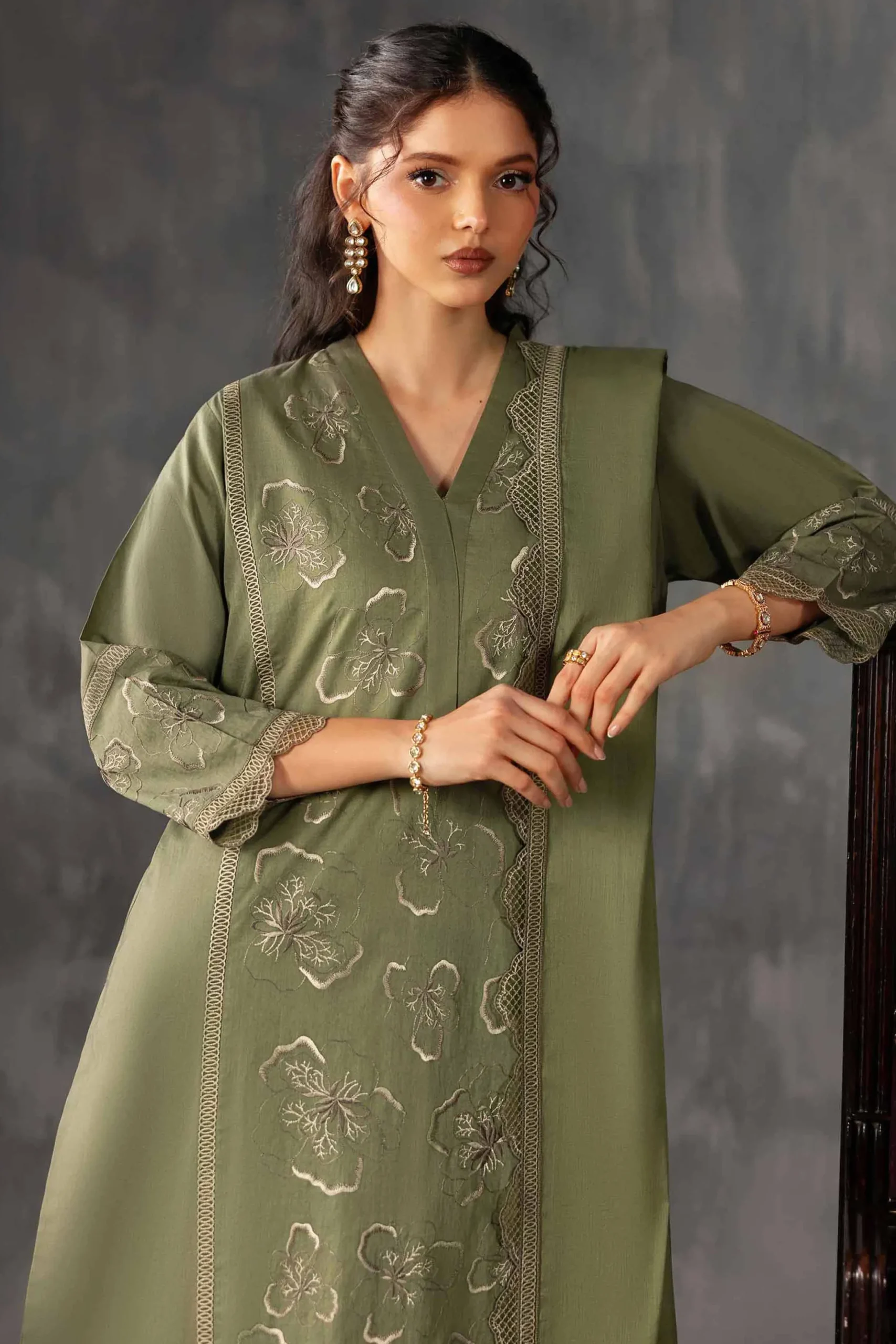 3 Piece - Embroidered Suit - KFE26-225