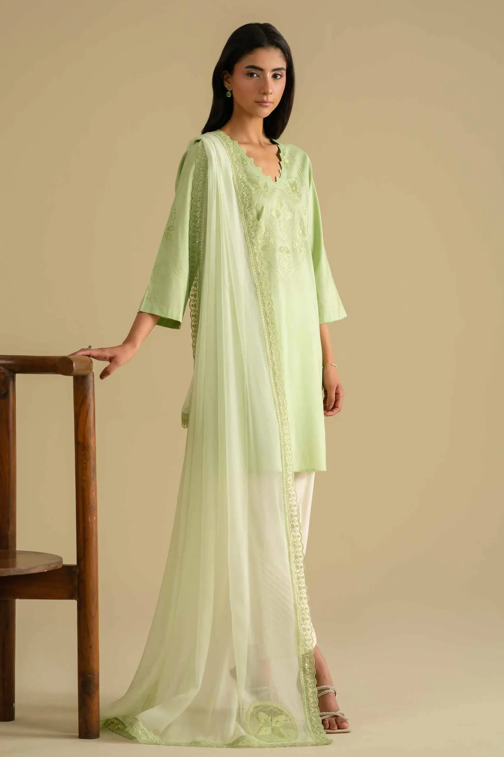 2 Piece - Embroidered Suit - KFE26-23