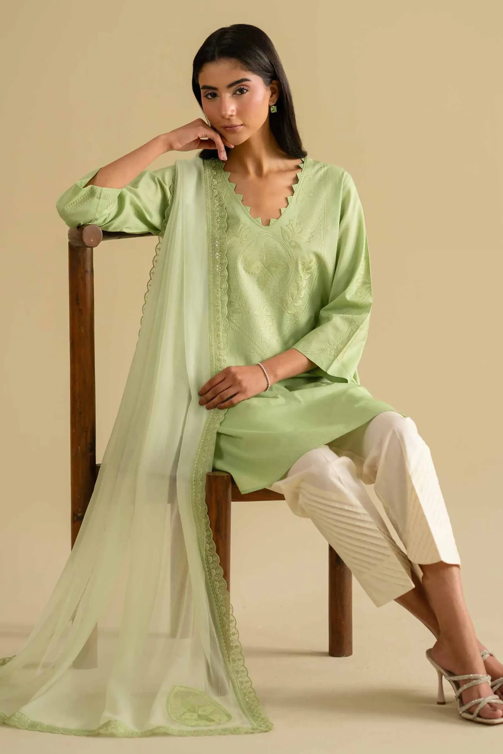 2 Piece - Embroidered Suit - KFE26-23