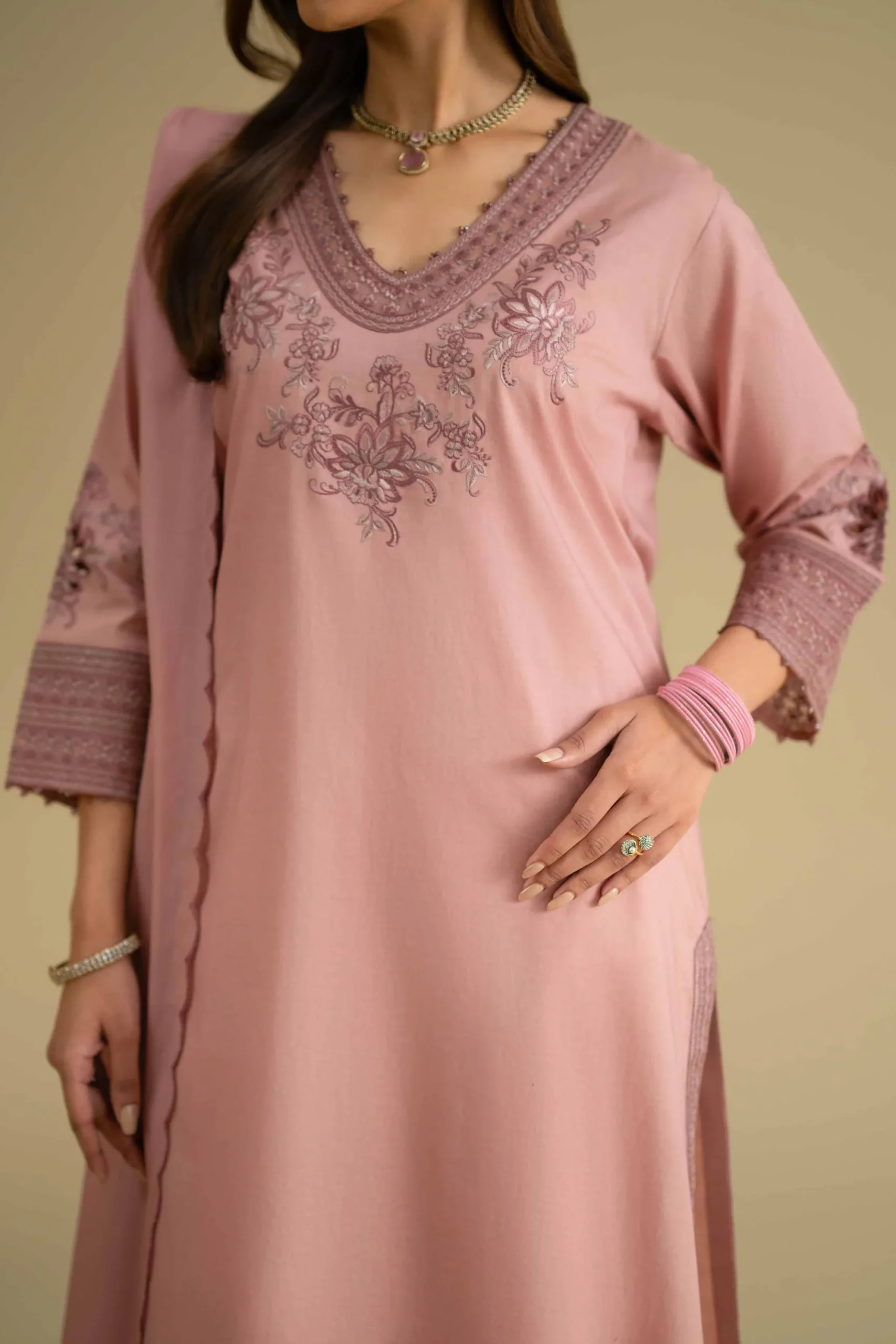 2 Piece - Embroidered Suit - KFE26-17