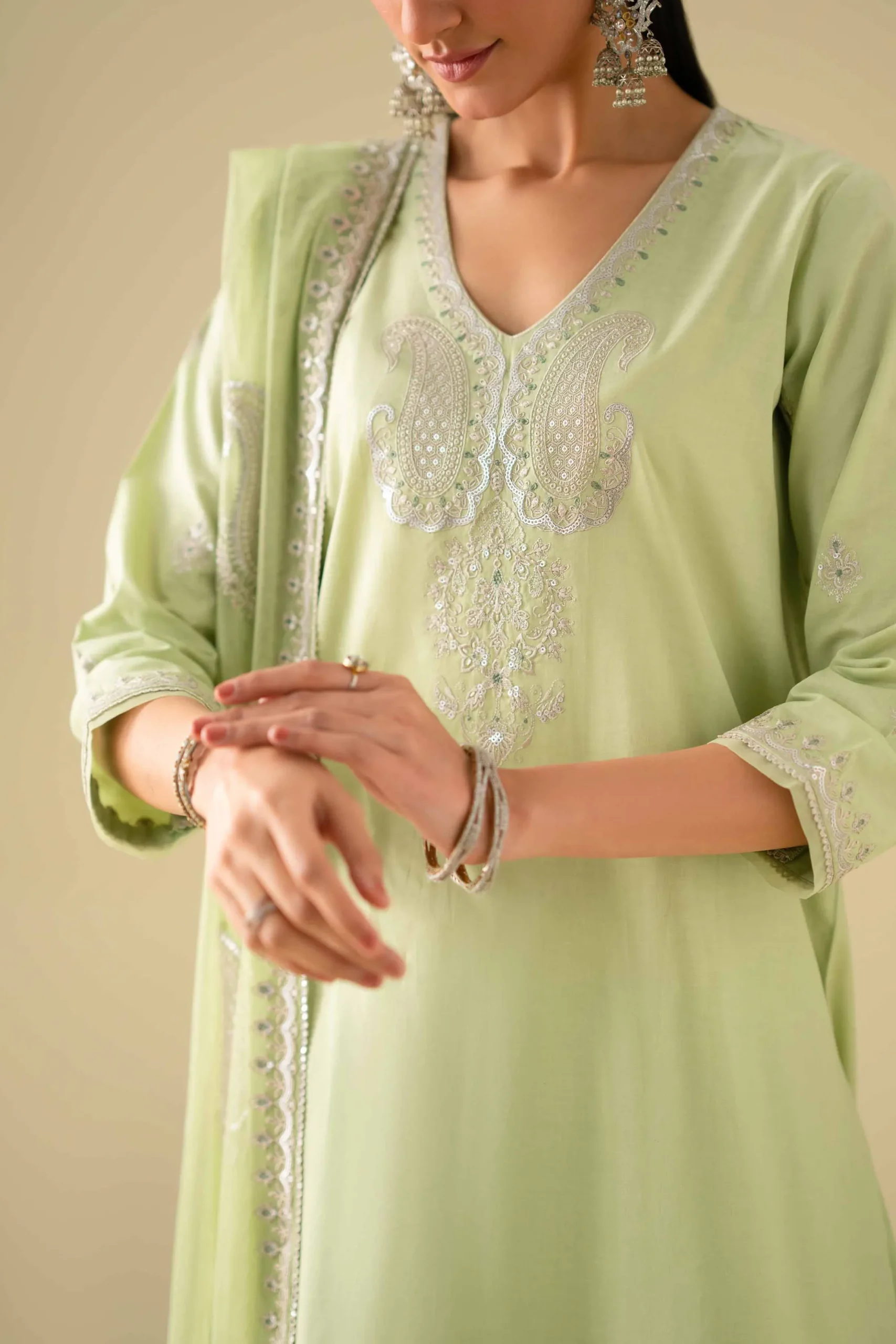 3 Piece - Embroidered Suit - KFE26-132