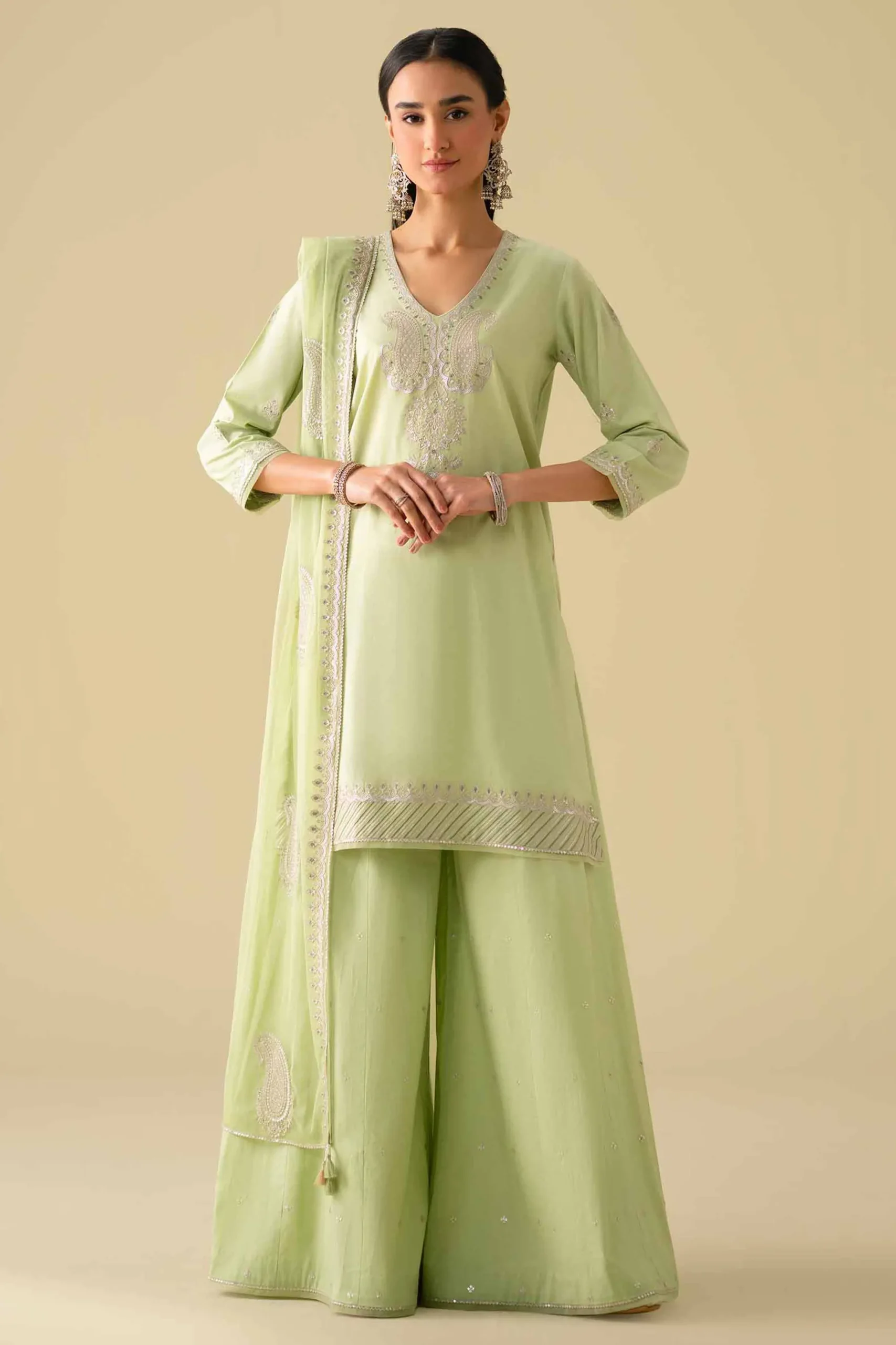 3 Piece - Embroidered Suit - KFE26-132