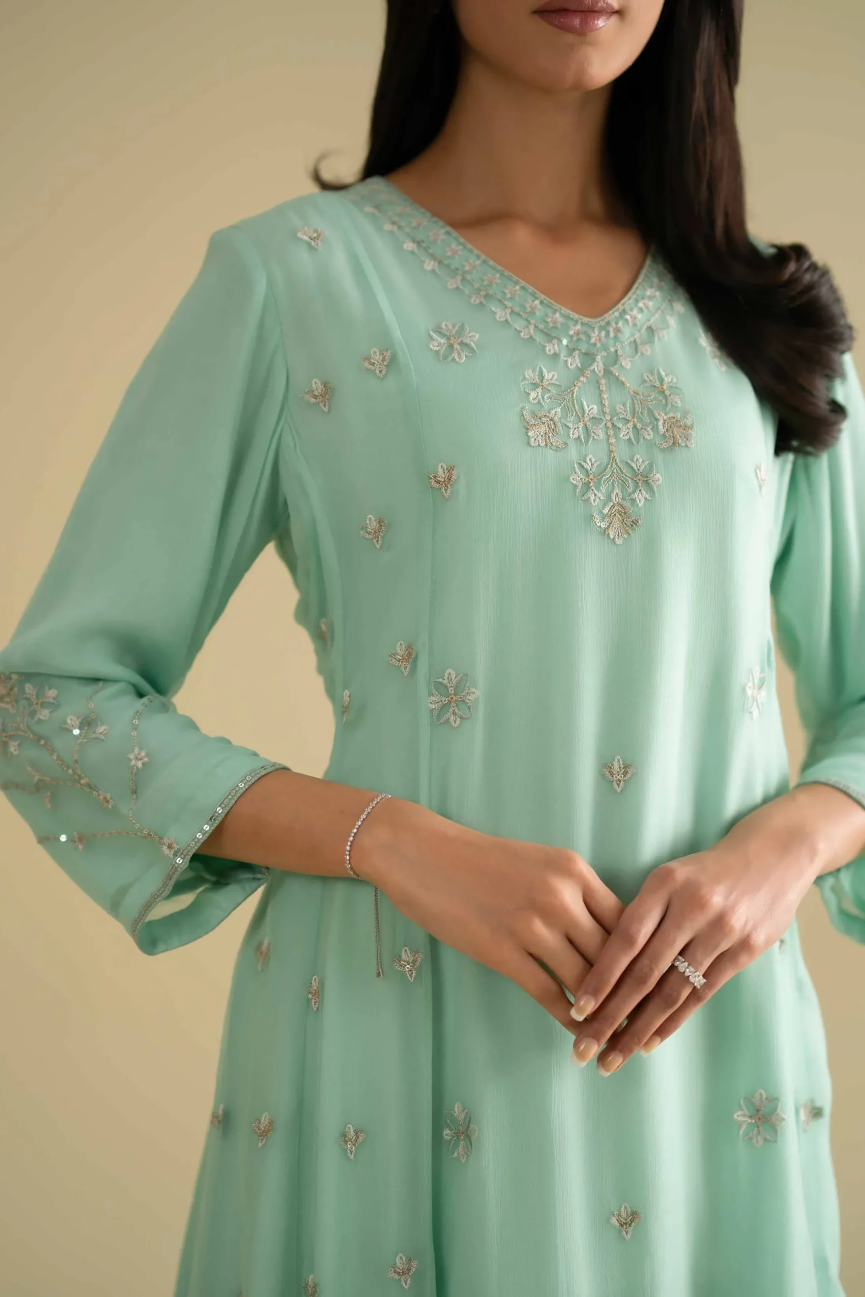 2 Piece - Embroidered Suit - KFE26-61