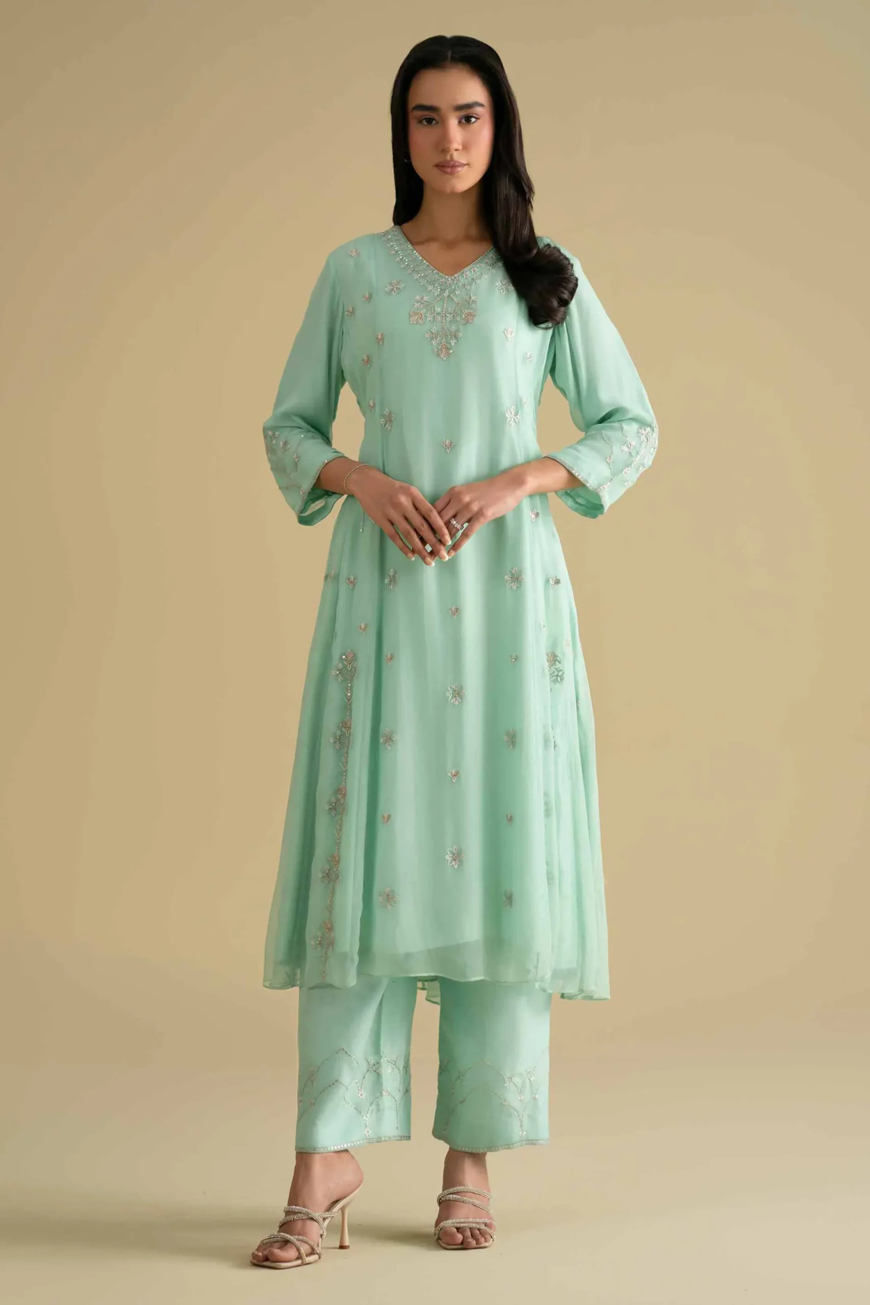 2 Piece - Embroidered Suit - KFE26-61
