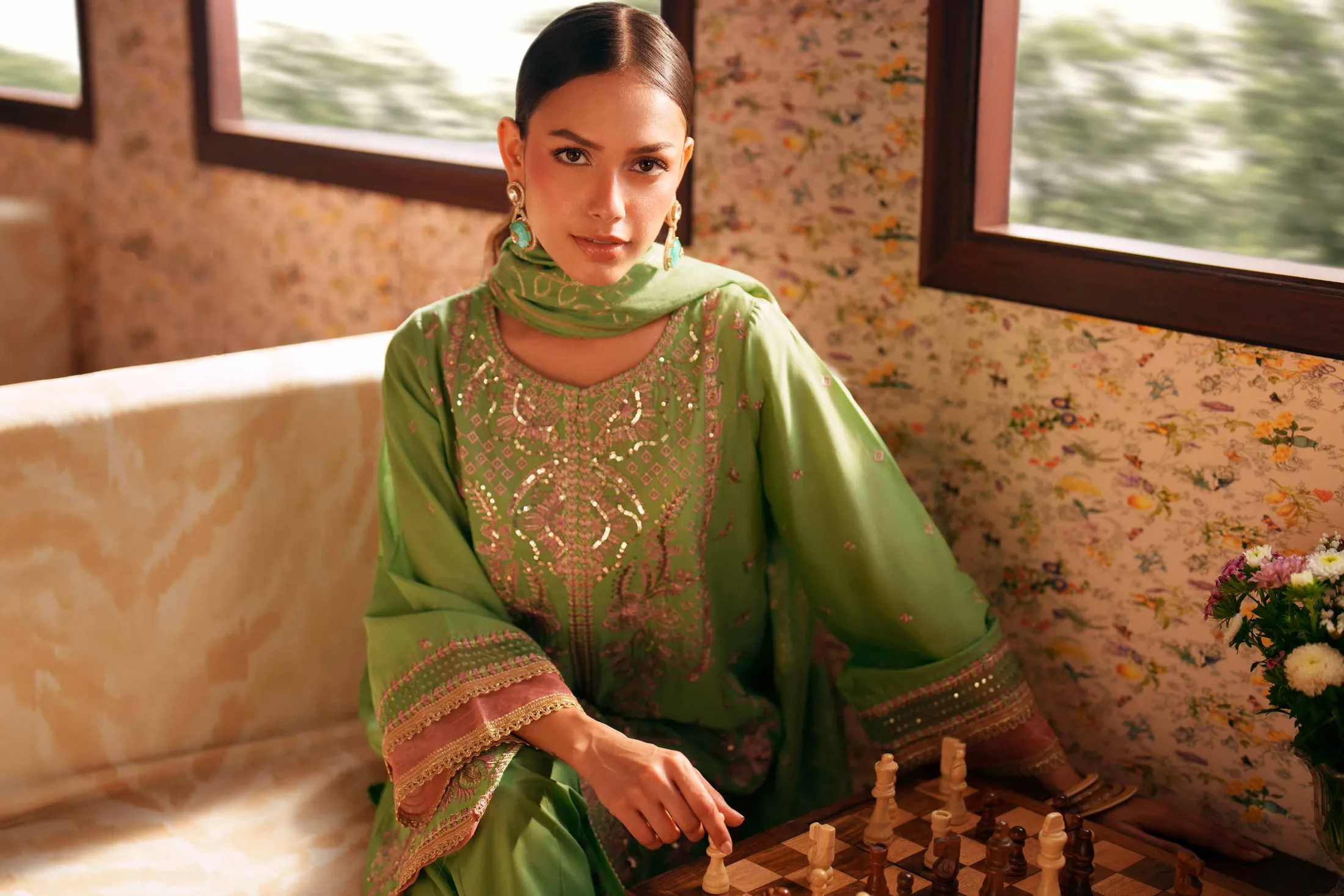 3 Piece - Embroidered Suit - PE26-78