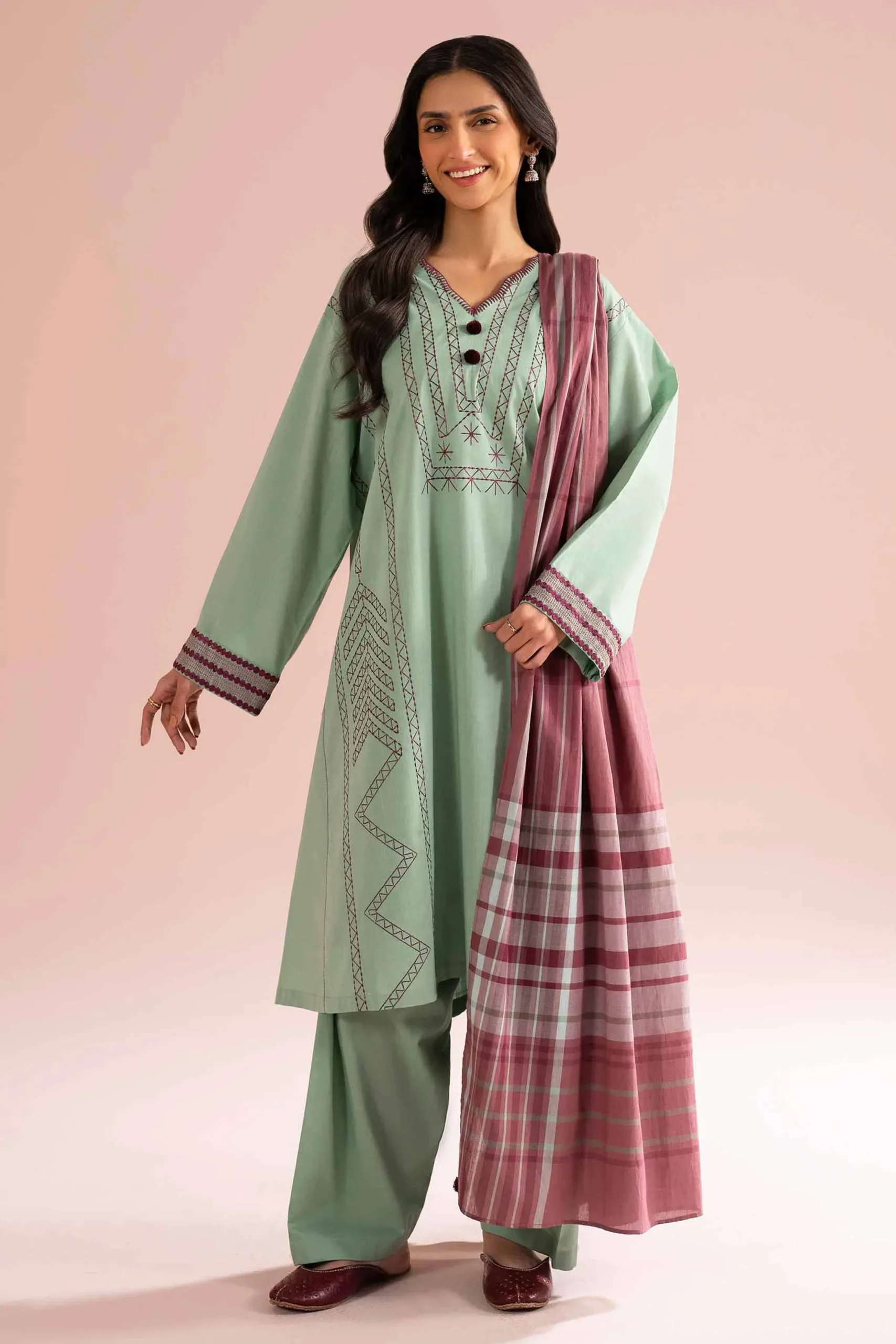3 Piece - Embroidered Suit - PE26-79