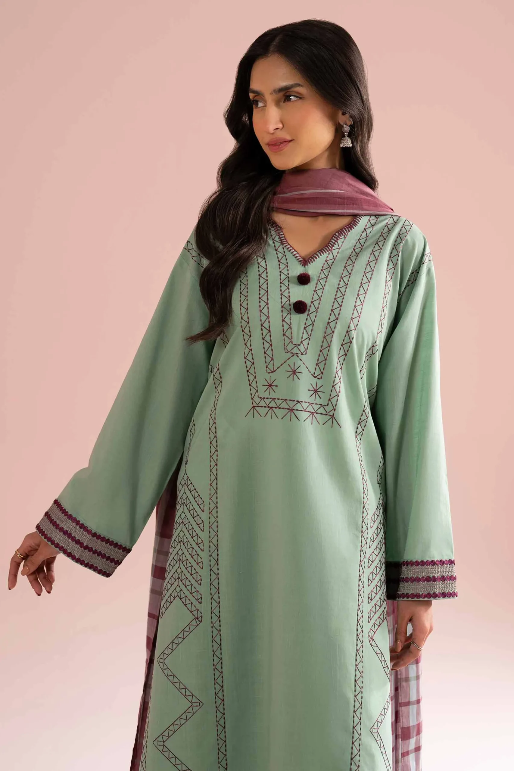 3 Piece - Embroidered Suit - PE26-79