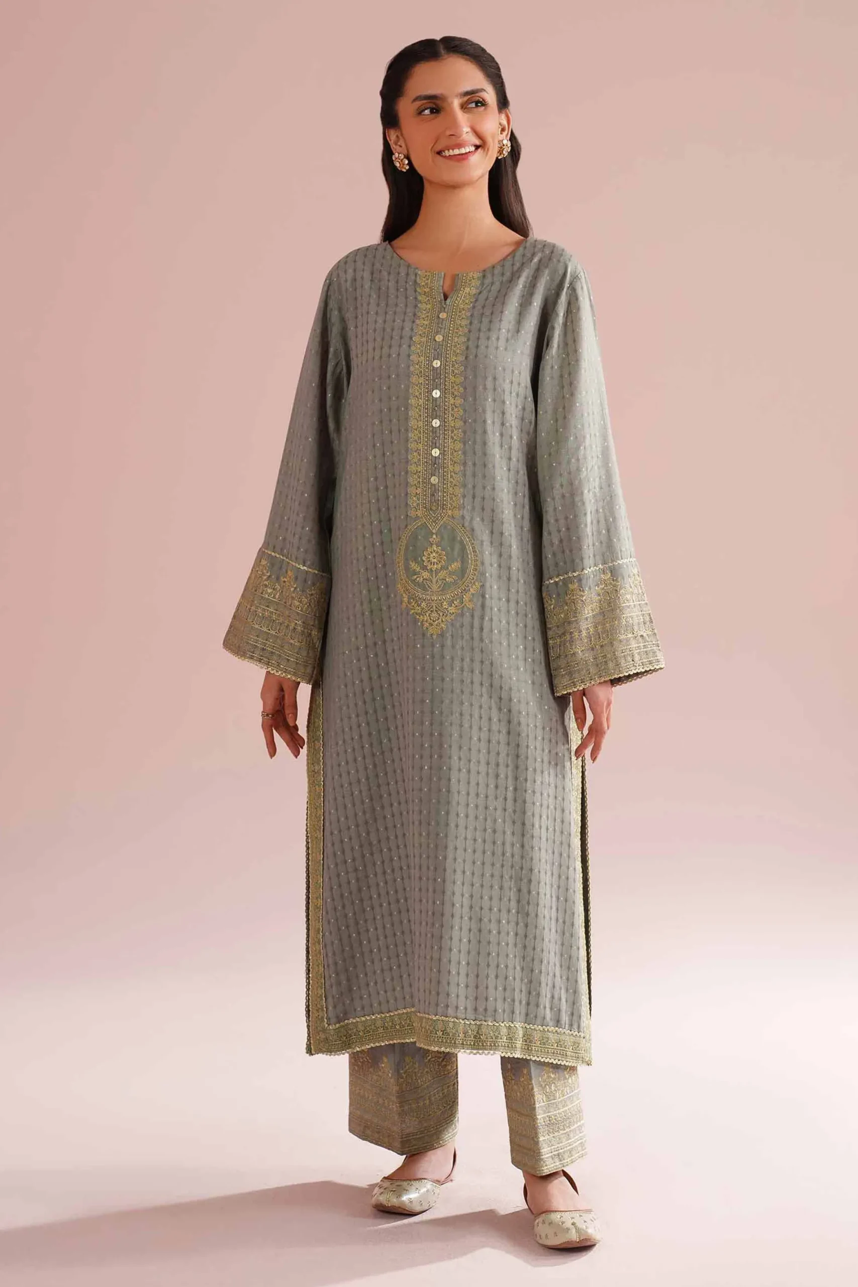 2 Piece - Embroidered Suit - PE26-59