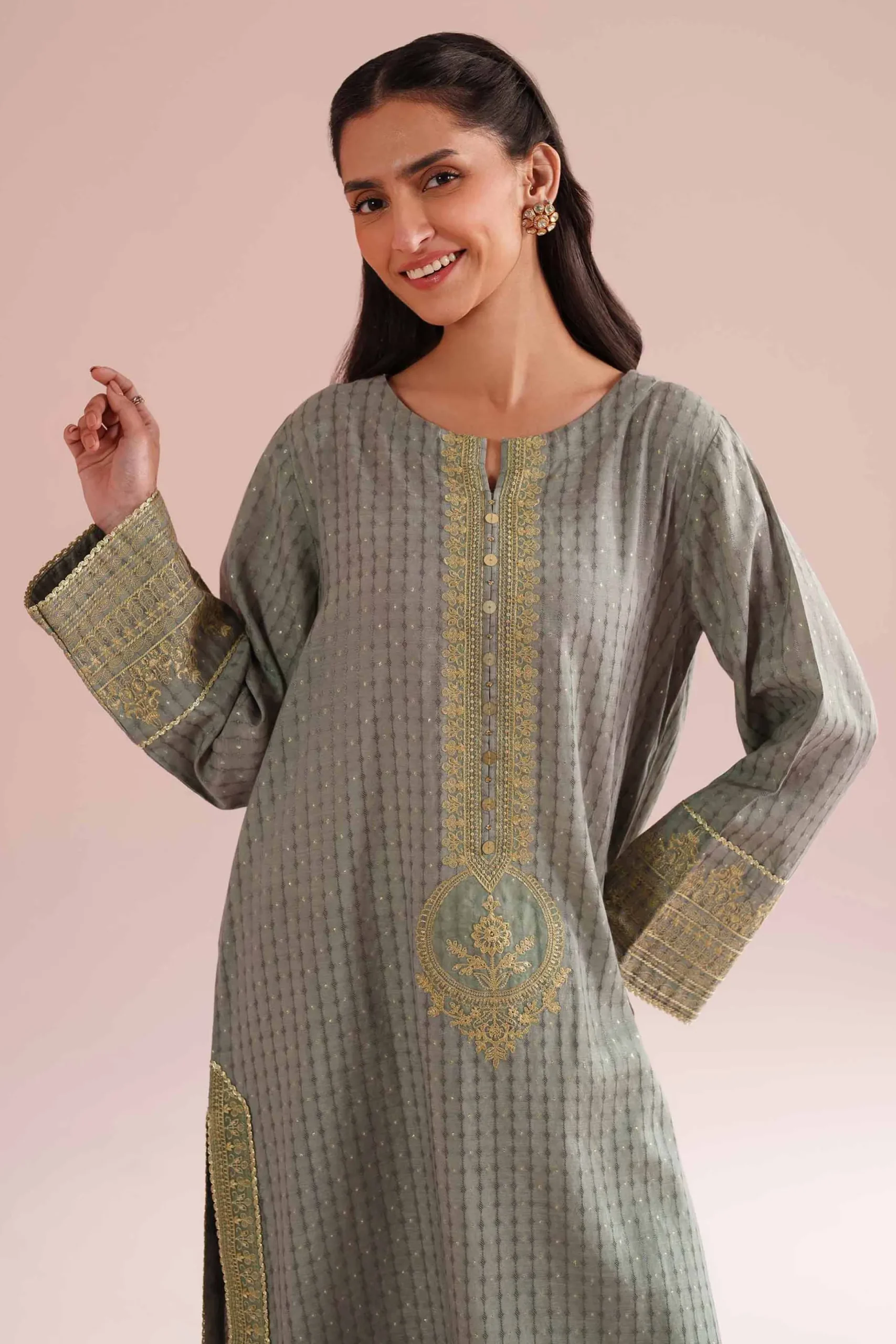2 Piece - Embroidered Suit - PE26-59