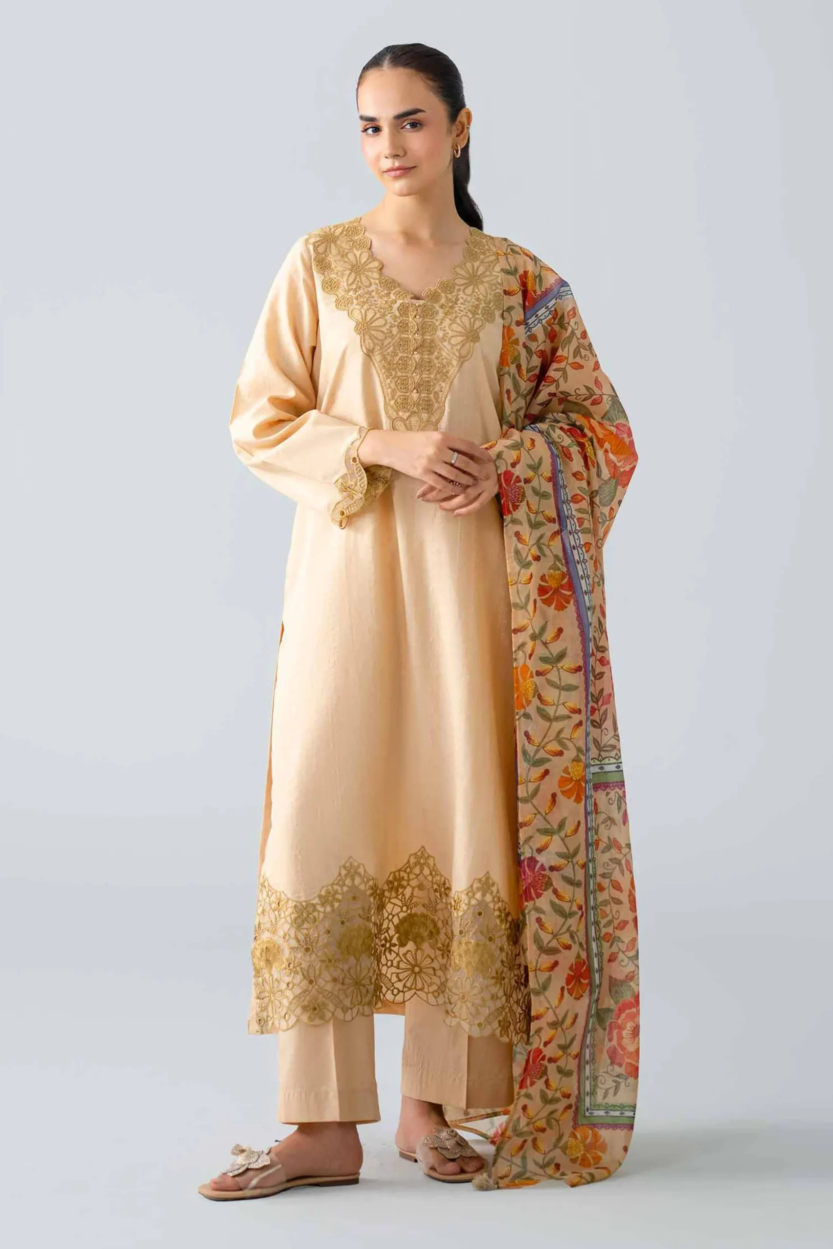 3 Piece - Embroidered Suit - PE26-118