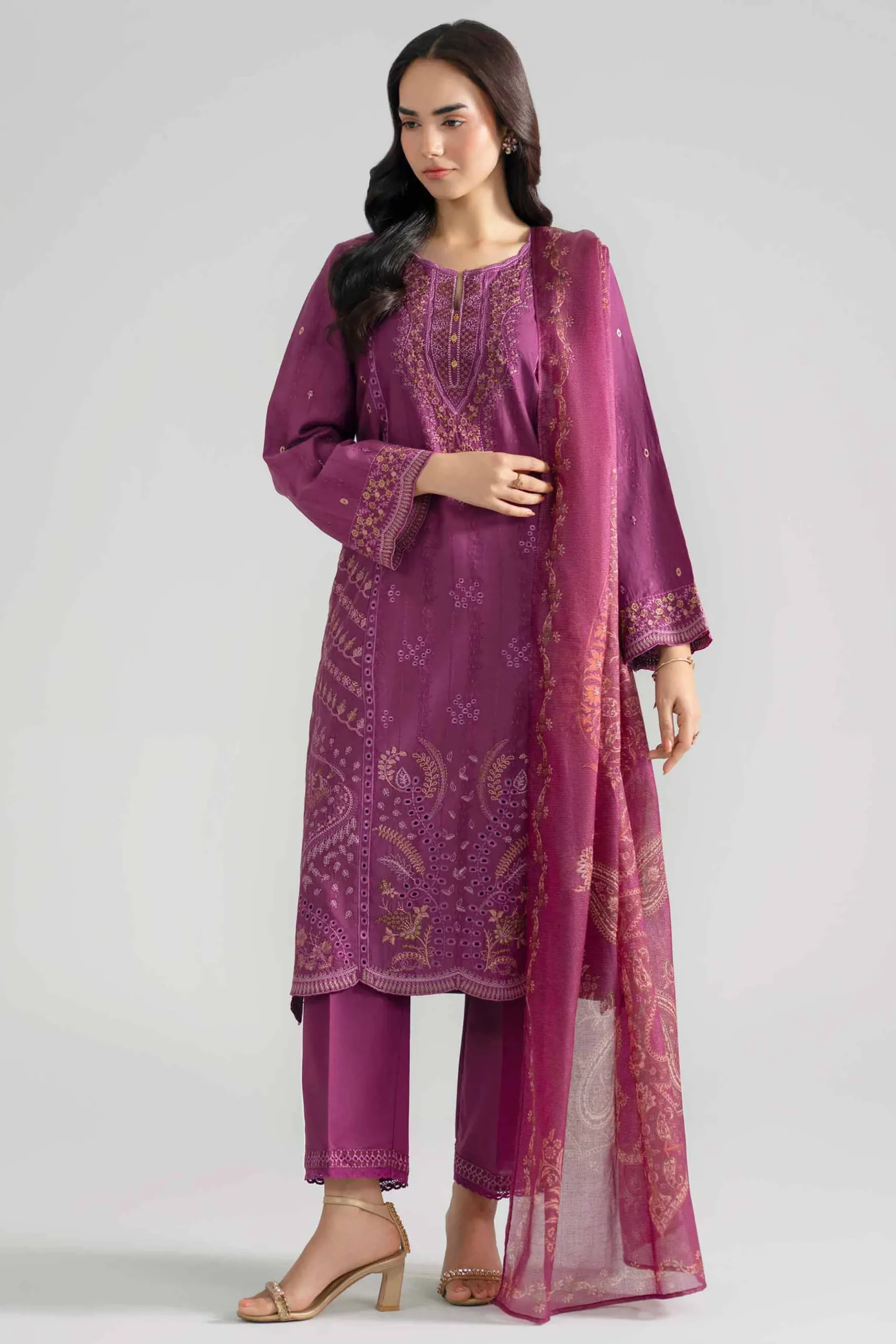 3 Piece - Embroidered Suit - PE26-119