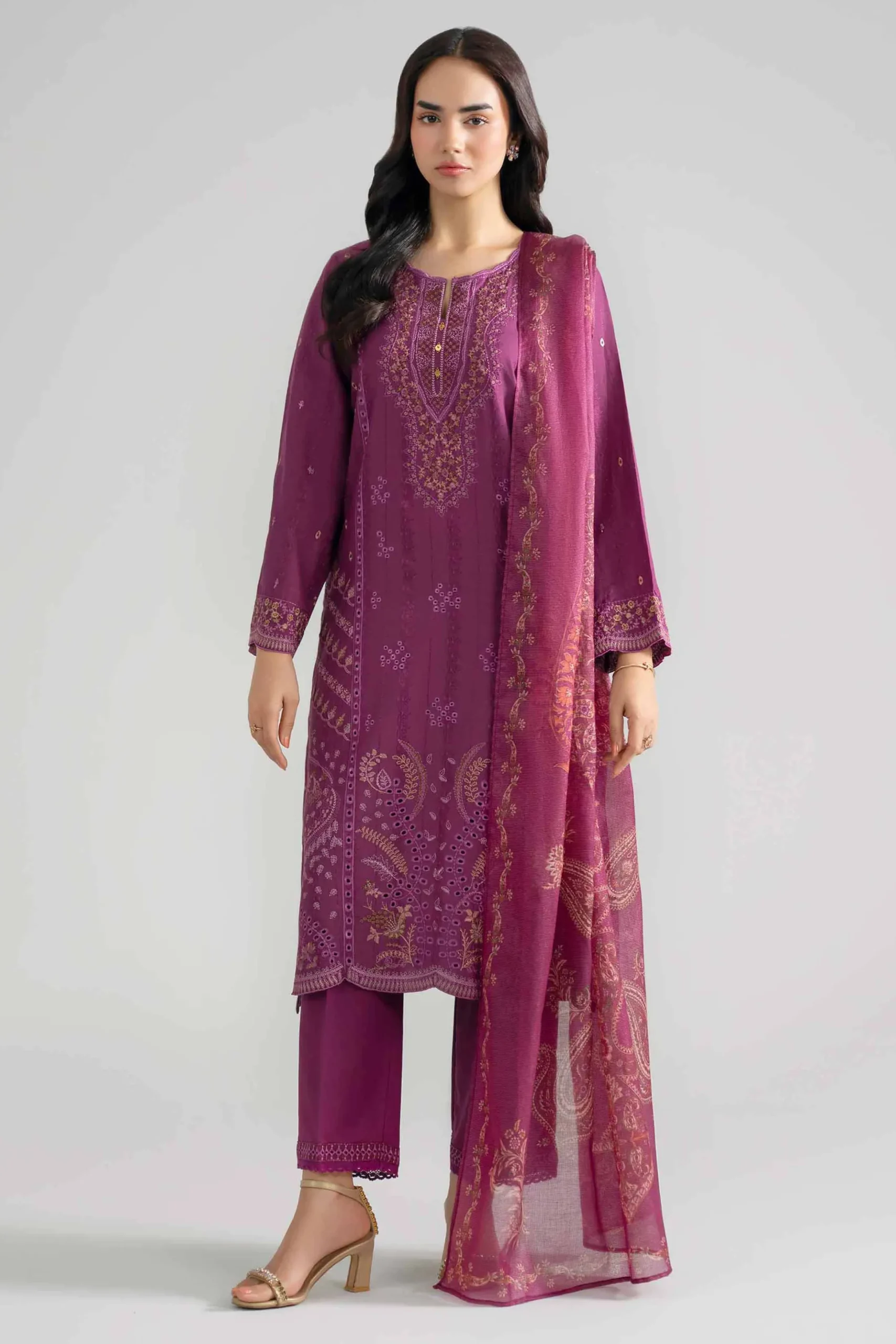 3 Piece - Embroidered Suit - PE26-119