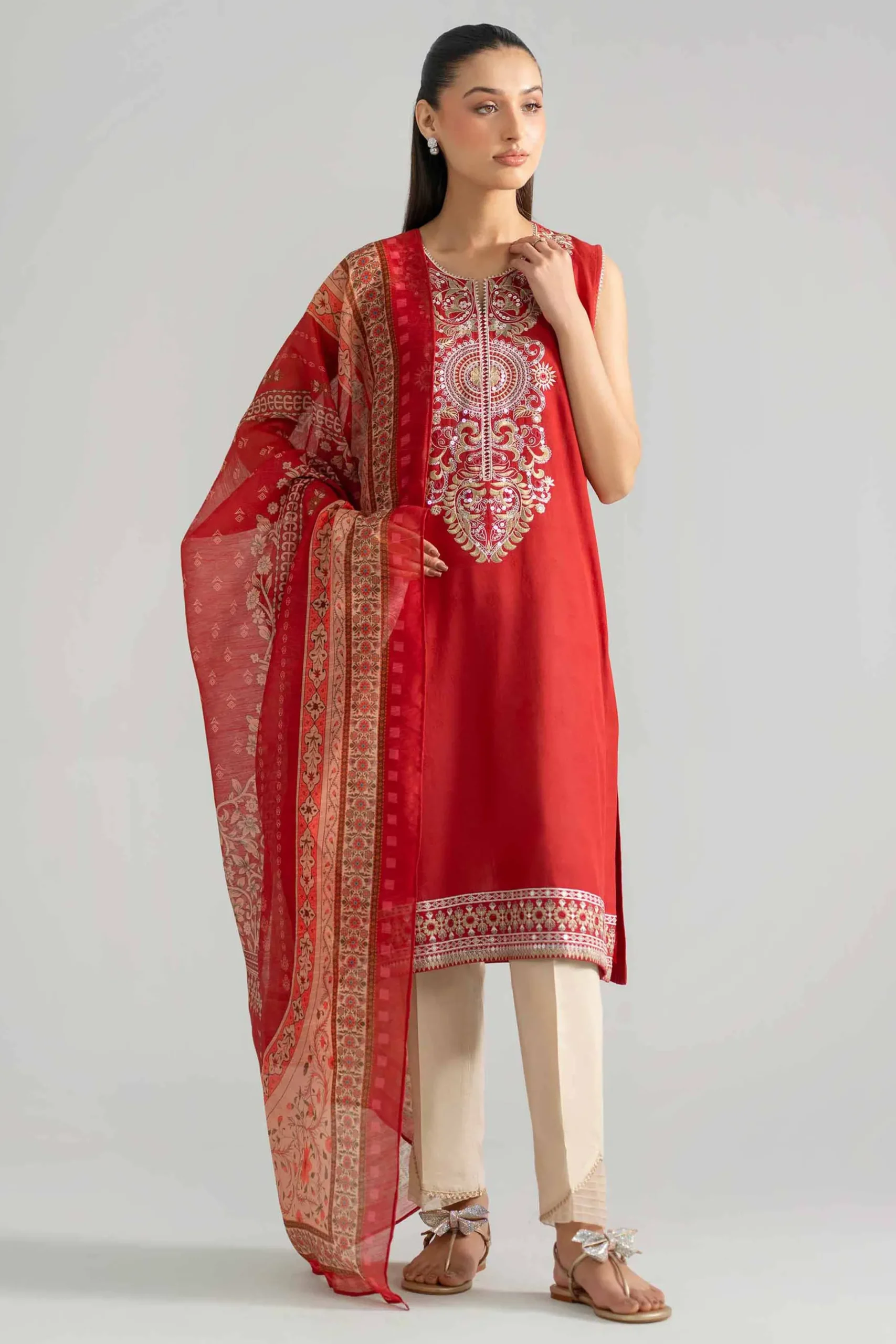 2 Piece - Embroidered Suit - PE26-128