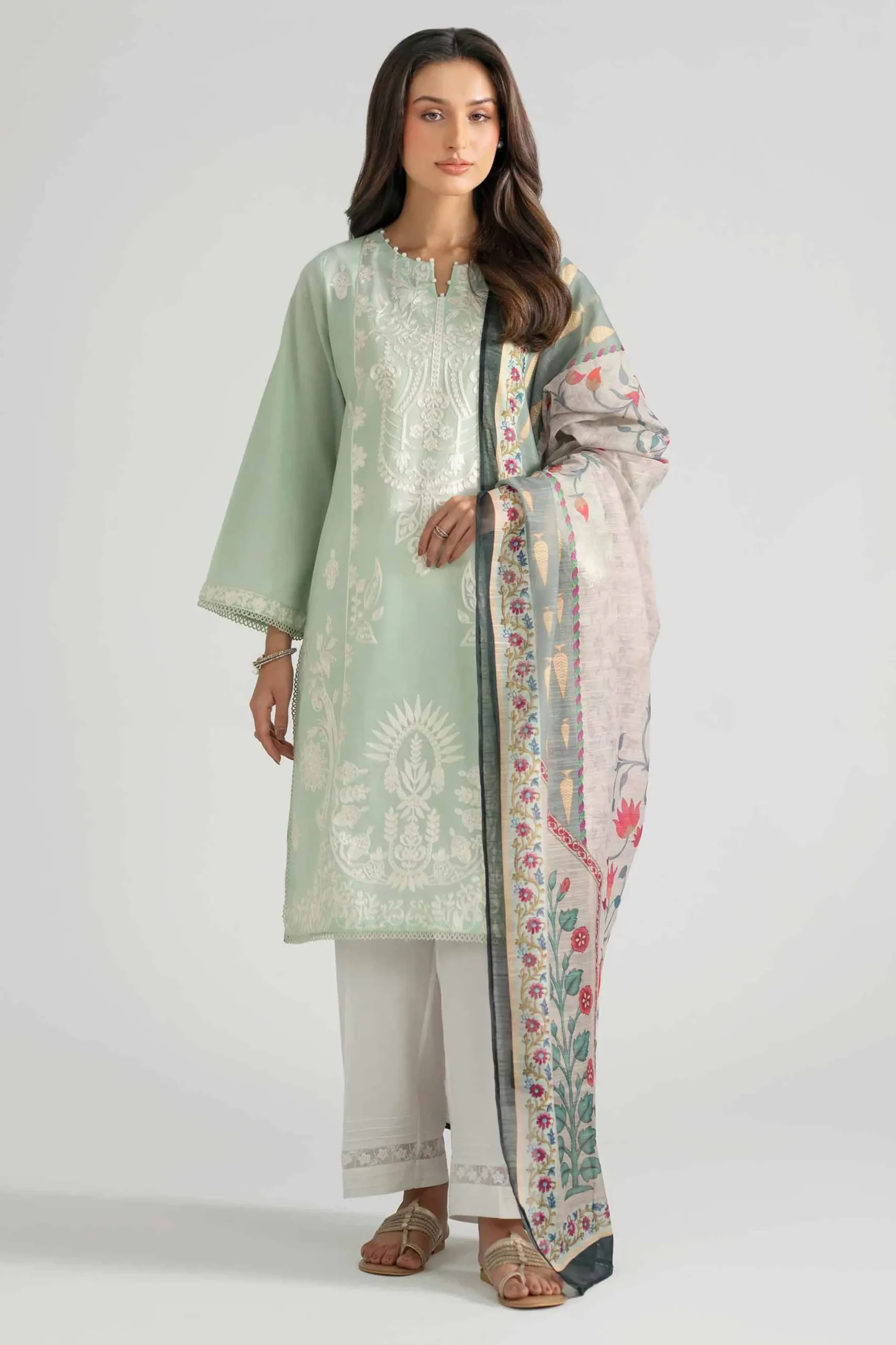 2 Piece - Embroidered Suit - PE26-131