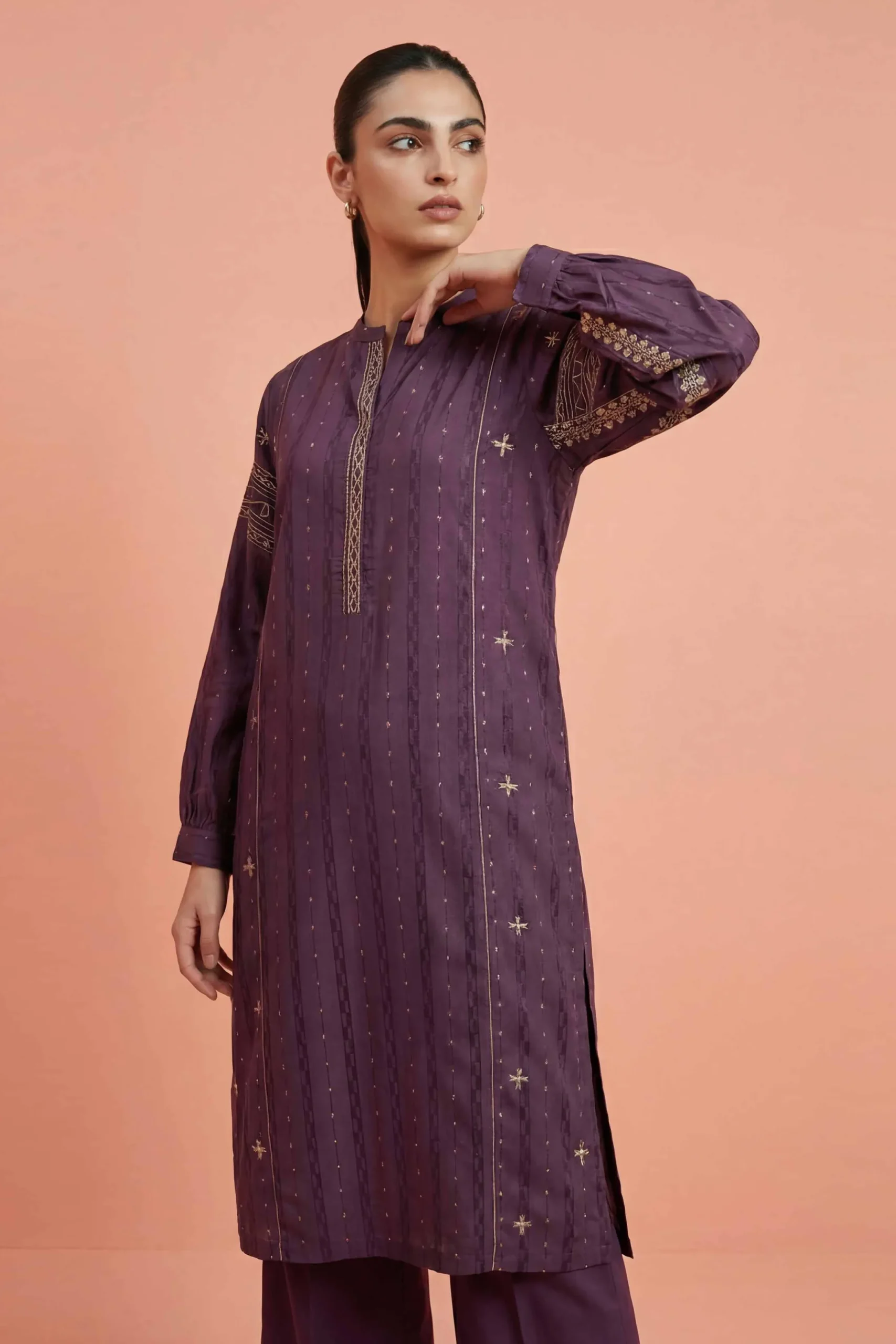 2 Piece - Embroidered Suit - PE26-458