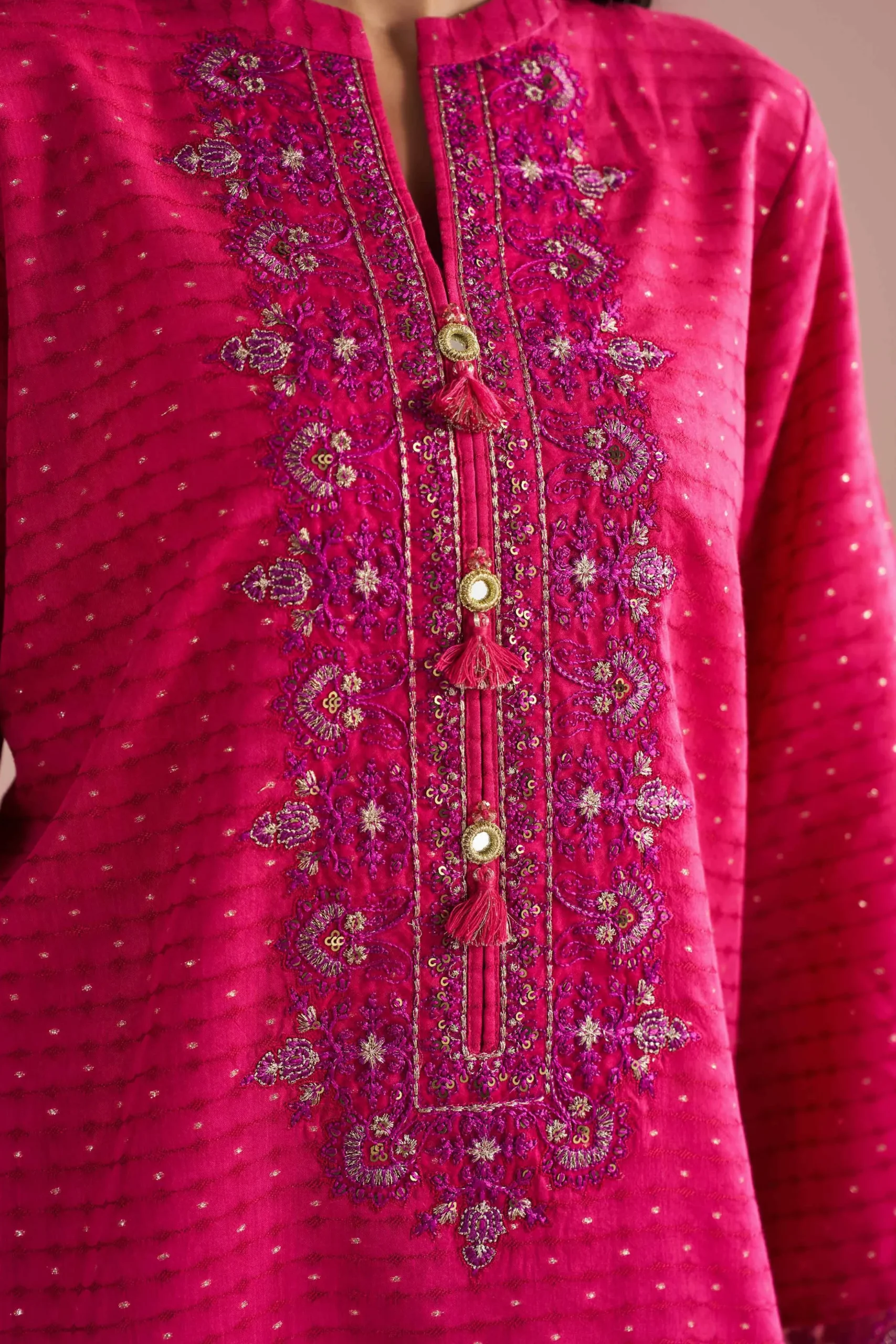 2 Piece - Embroidered Suit - PE26-57