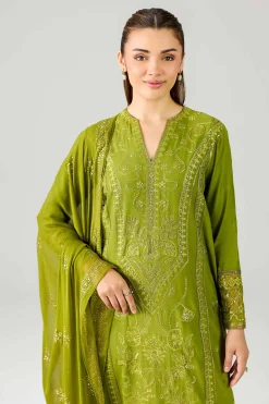 3 Piece - Embroidered Suit - PE26-599