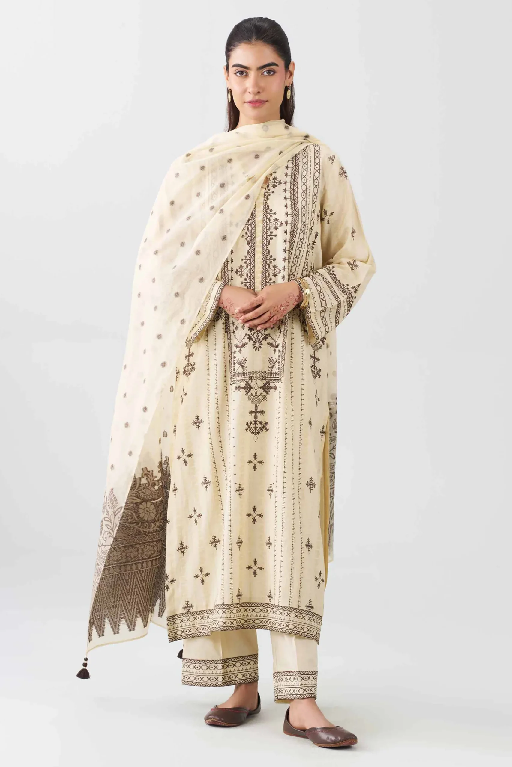 3 Piece - Embroidered Suit - PE26-71