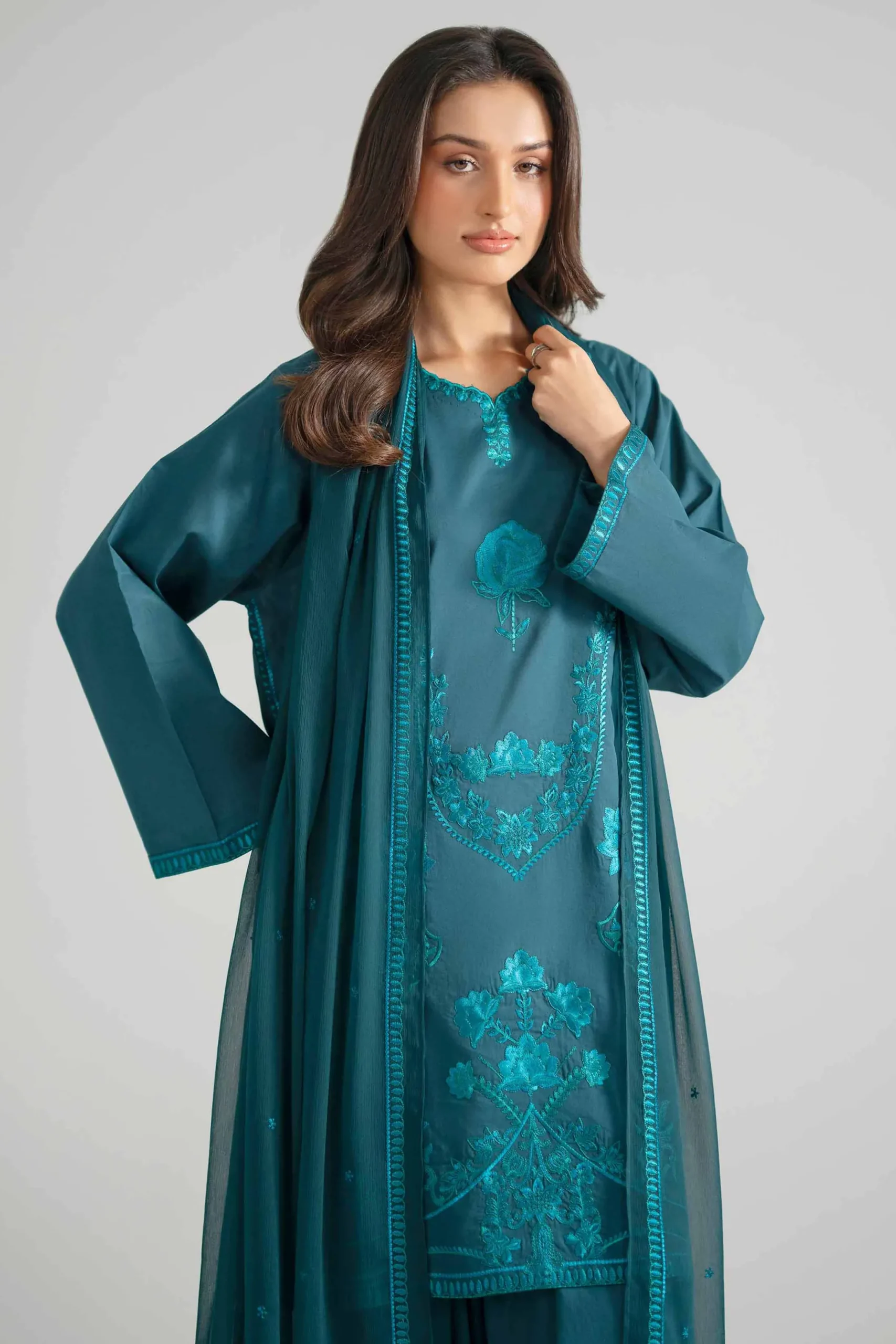 3 Piece - Embroidered Suit - PE26-301