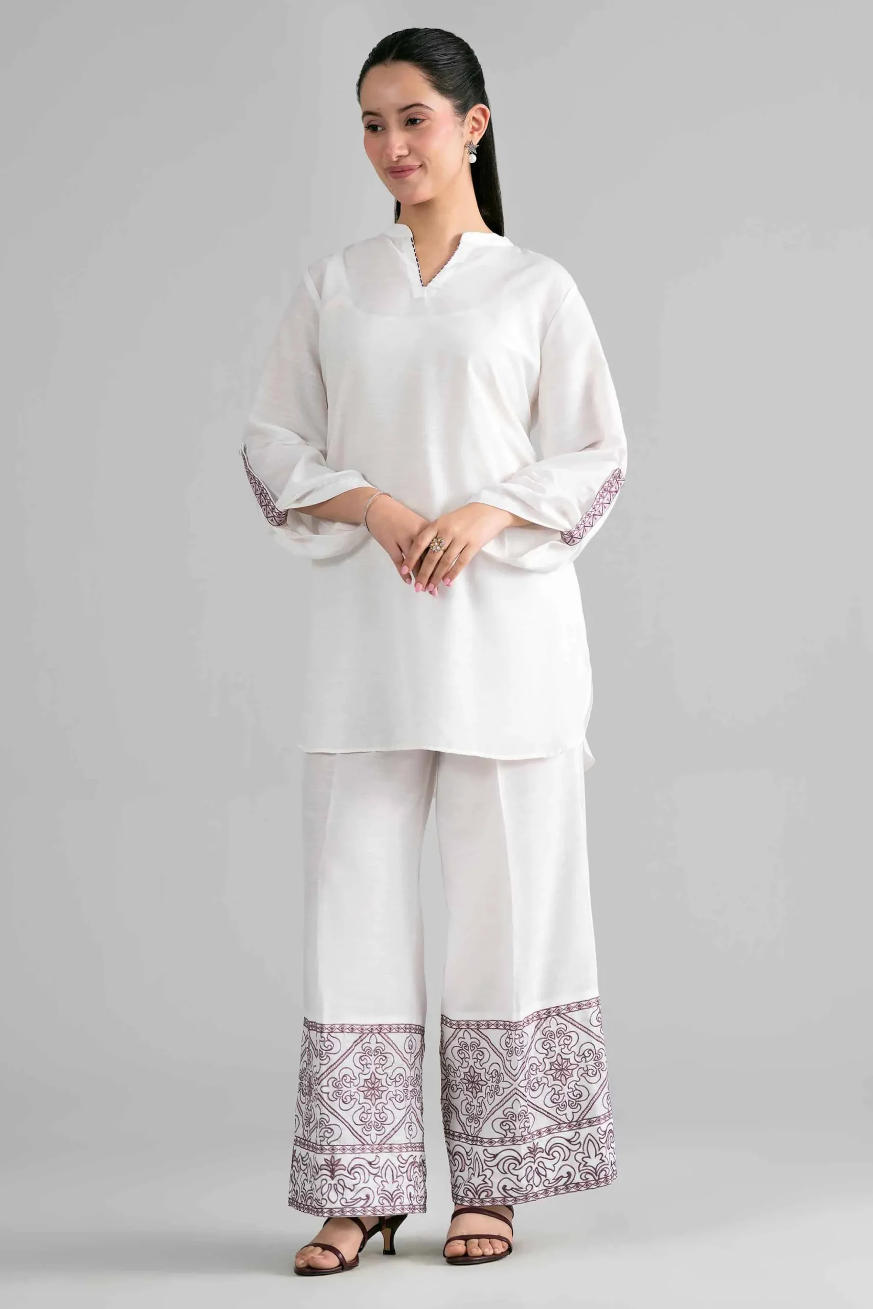 2 Piece - Embroidered Suit - PE26-407
